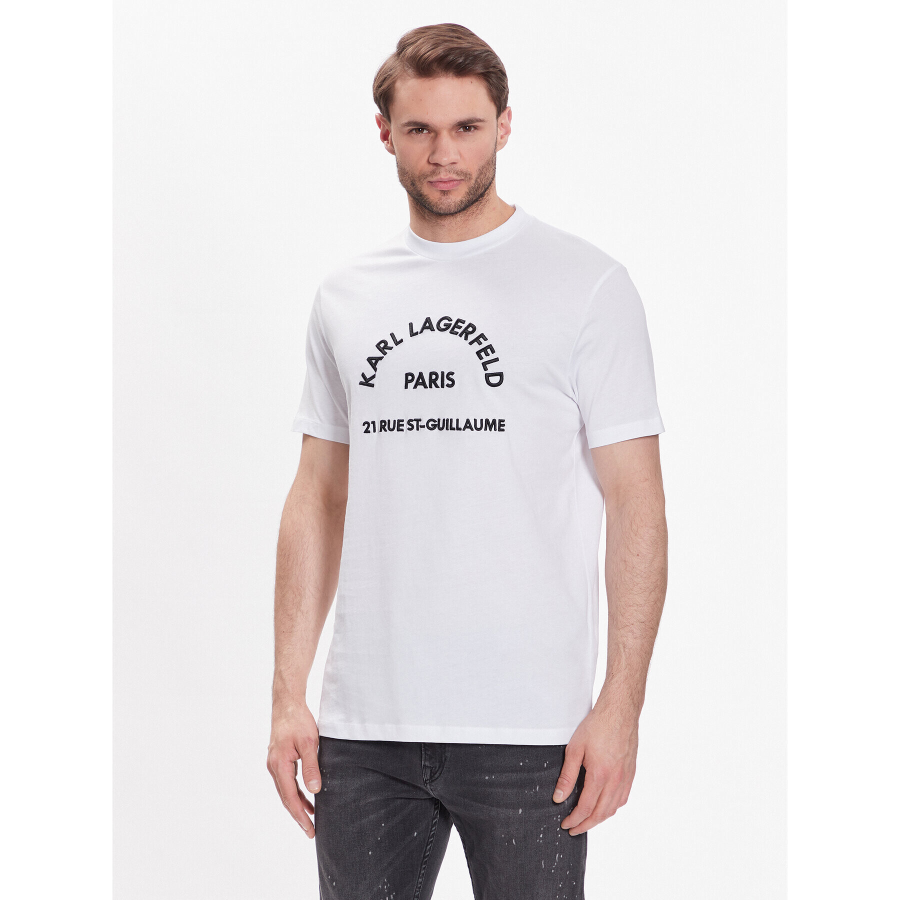 KARL LAGERFELD T-Shirt Crew Neck 755053 532224 Bílá Regular Fit - Pepit.cz