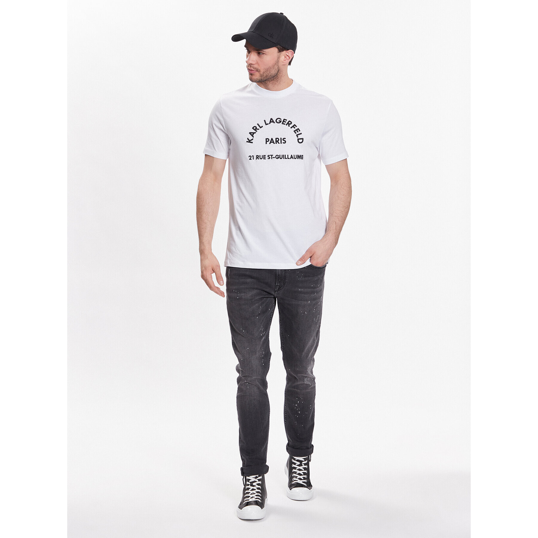 KARL LAGERFELD T-Shirt Crew Neck 755053 532224 Bílá Regular Fit - Pepit.cz