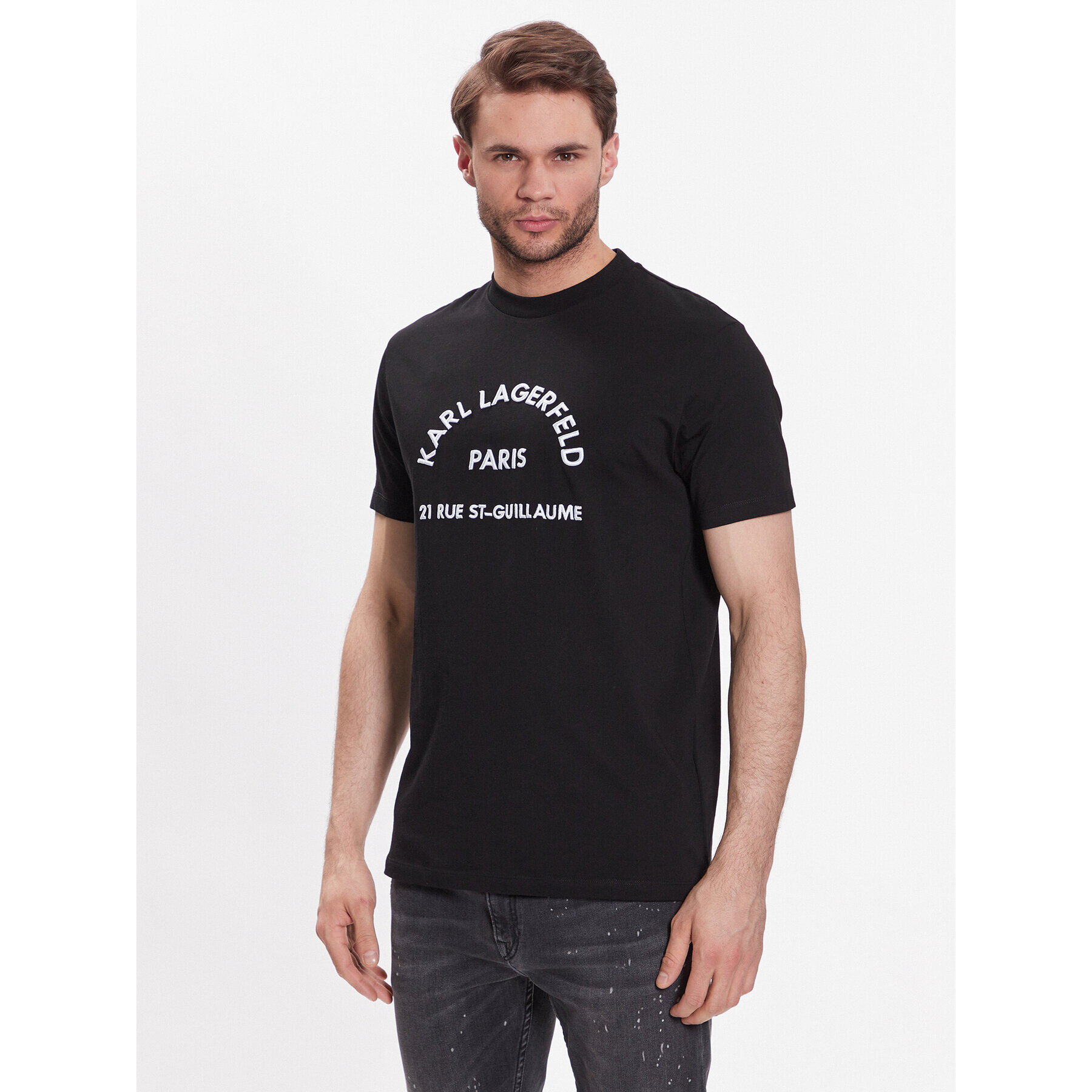 KARL LAGERFELD T-Shirt Crew Neck 755053 532224 Černá Regular Fit - Pepit.cz