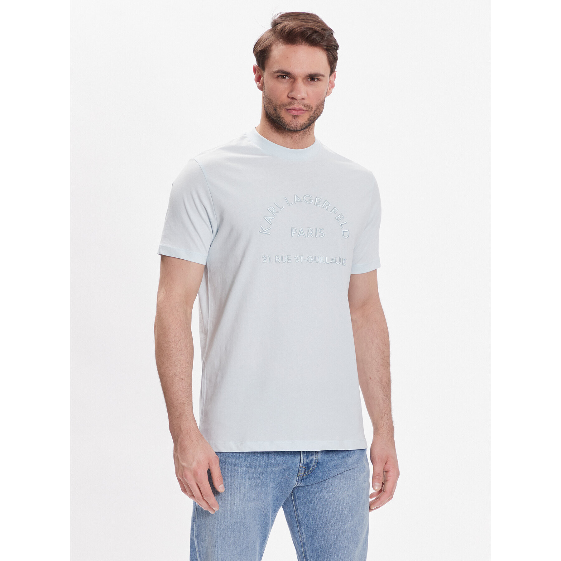 KARL LAGERFELD T-Shirt Crew Neck 755053 532224 Modrá Regular Fit - Pepit.cz