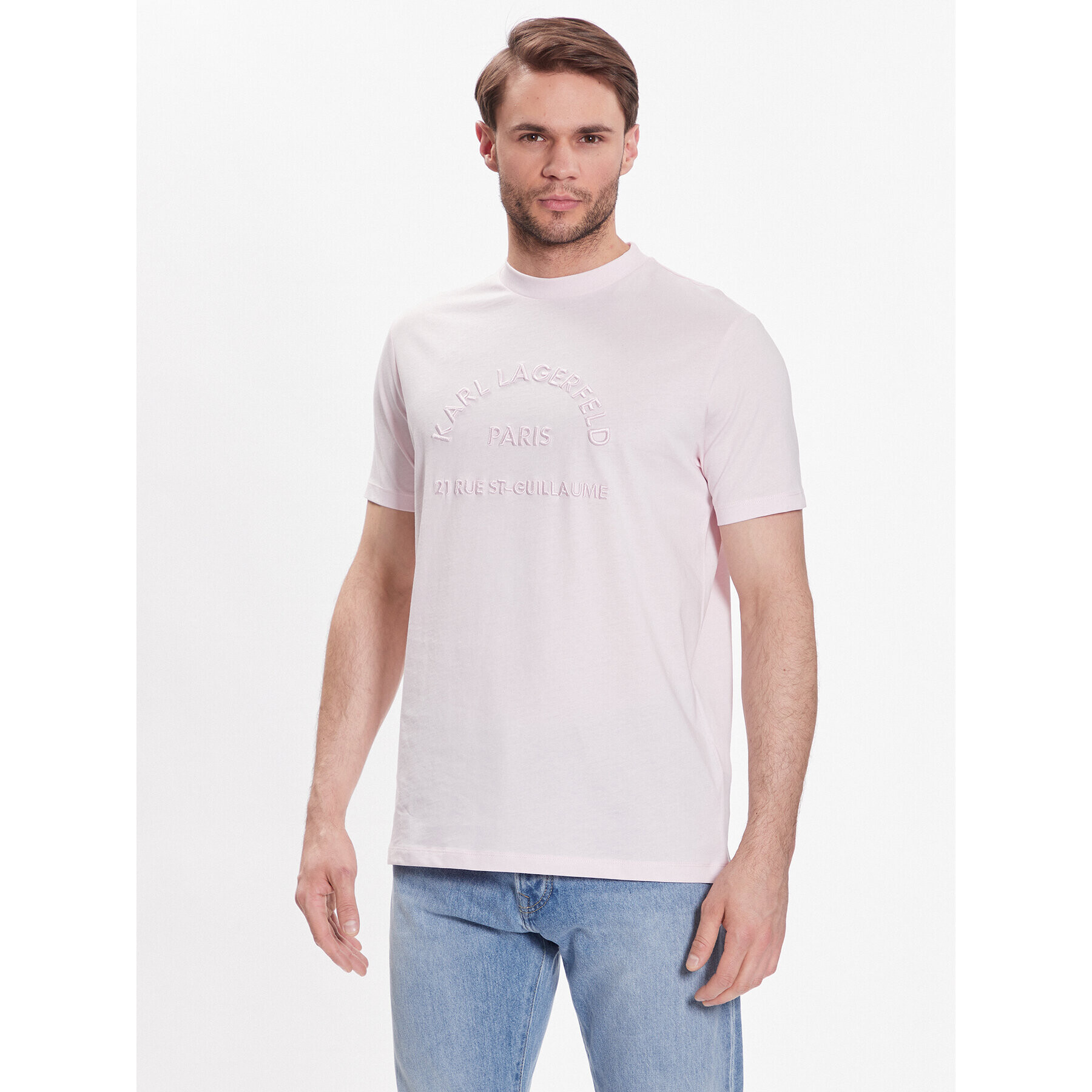 KARL LAGERFELD T-Shirt Crew Neck 755053 532224 Růžová Regular Fit - Pepit.cz