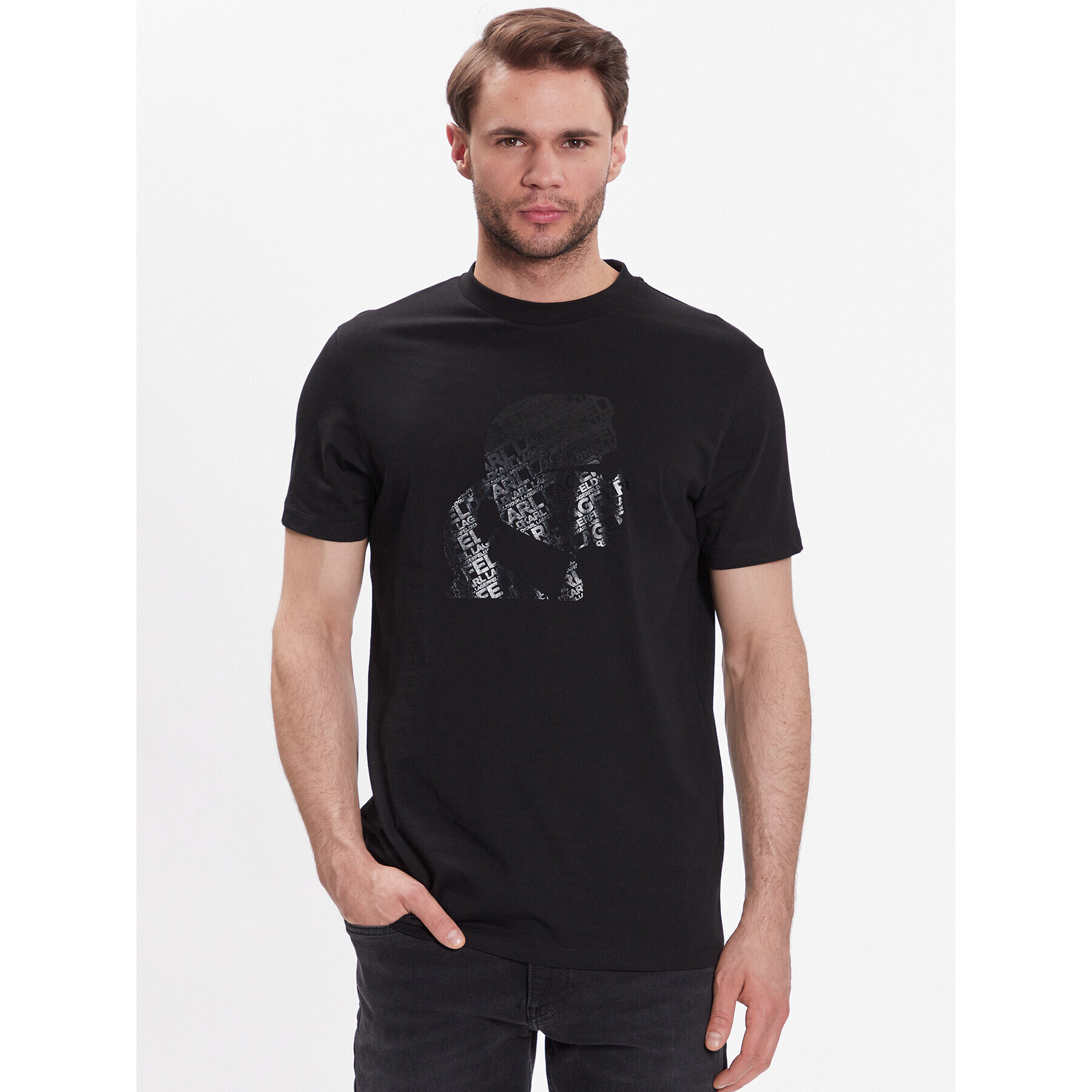 KARL LAGERFELD T-Shirt Crew Neck 755054 532224 Černá Regular Fit - Pepit.cz