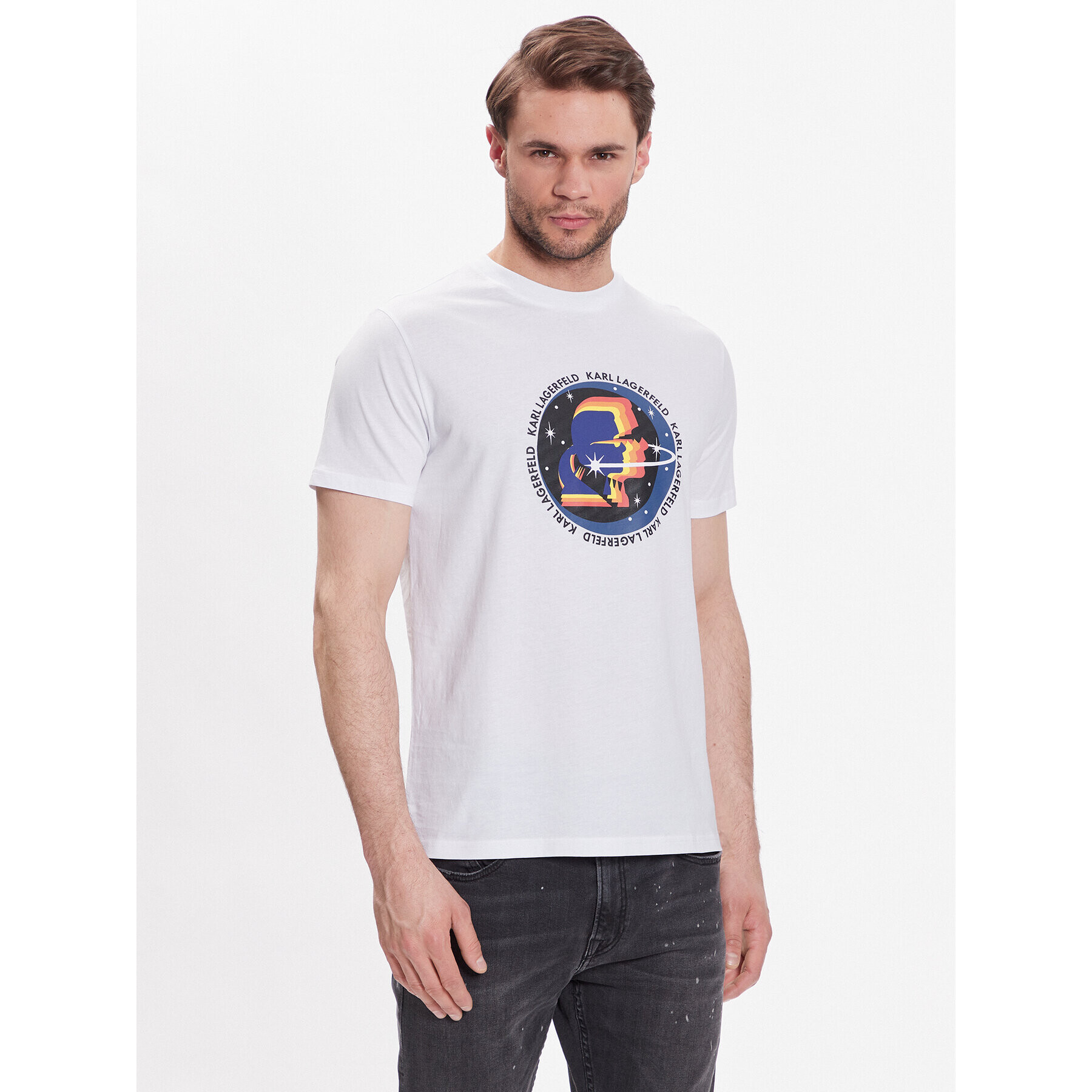 KARL LAGERFELD T-Shirt Crew Neck 755072 532251 Bílá Regular Fit - Pepit.cz