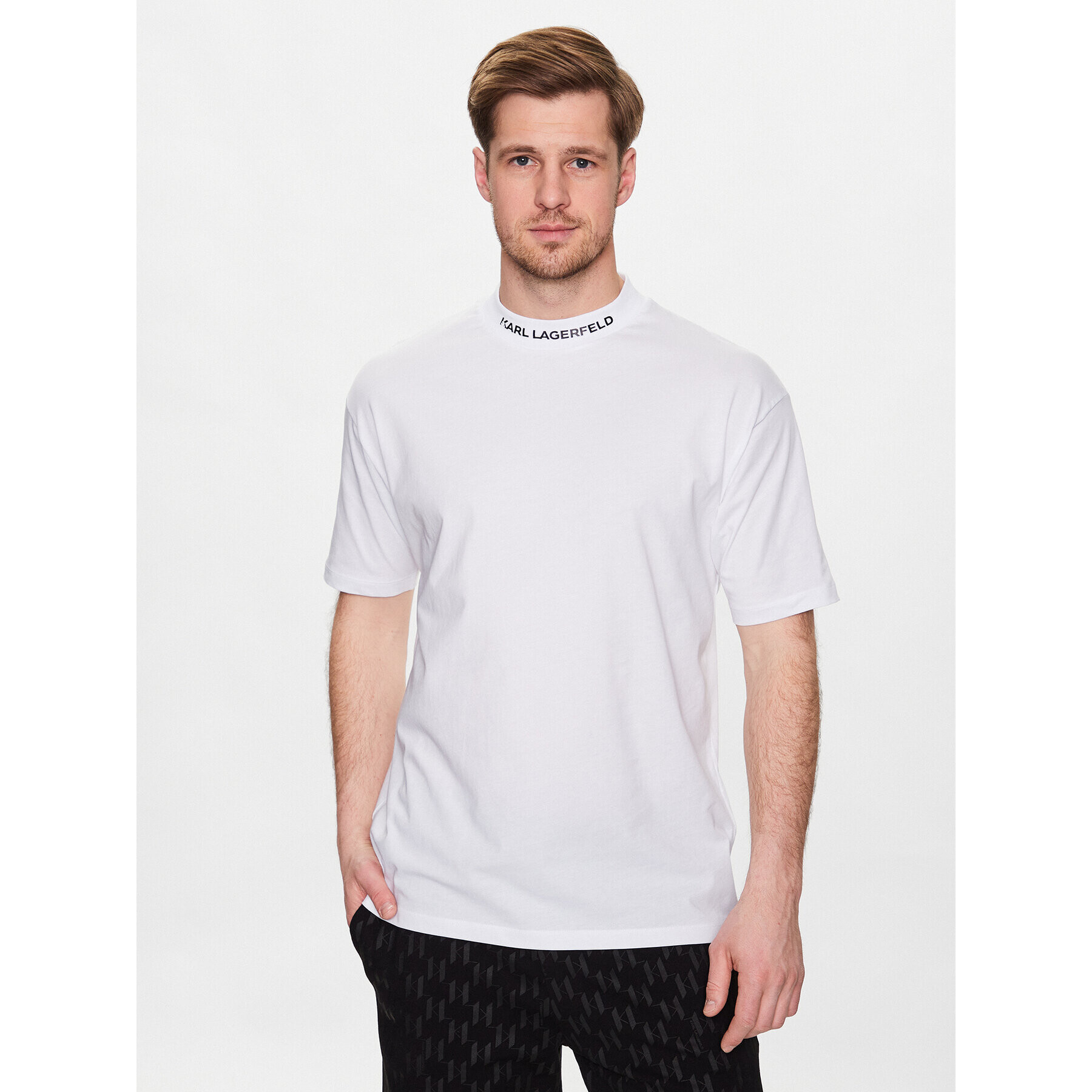 KARL LAGERFELD T-Shirt Crew Neck 755150 532224 Bílá Regular Fit - Pepit.cz