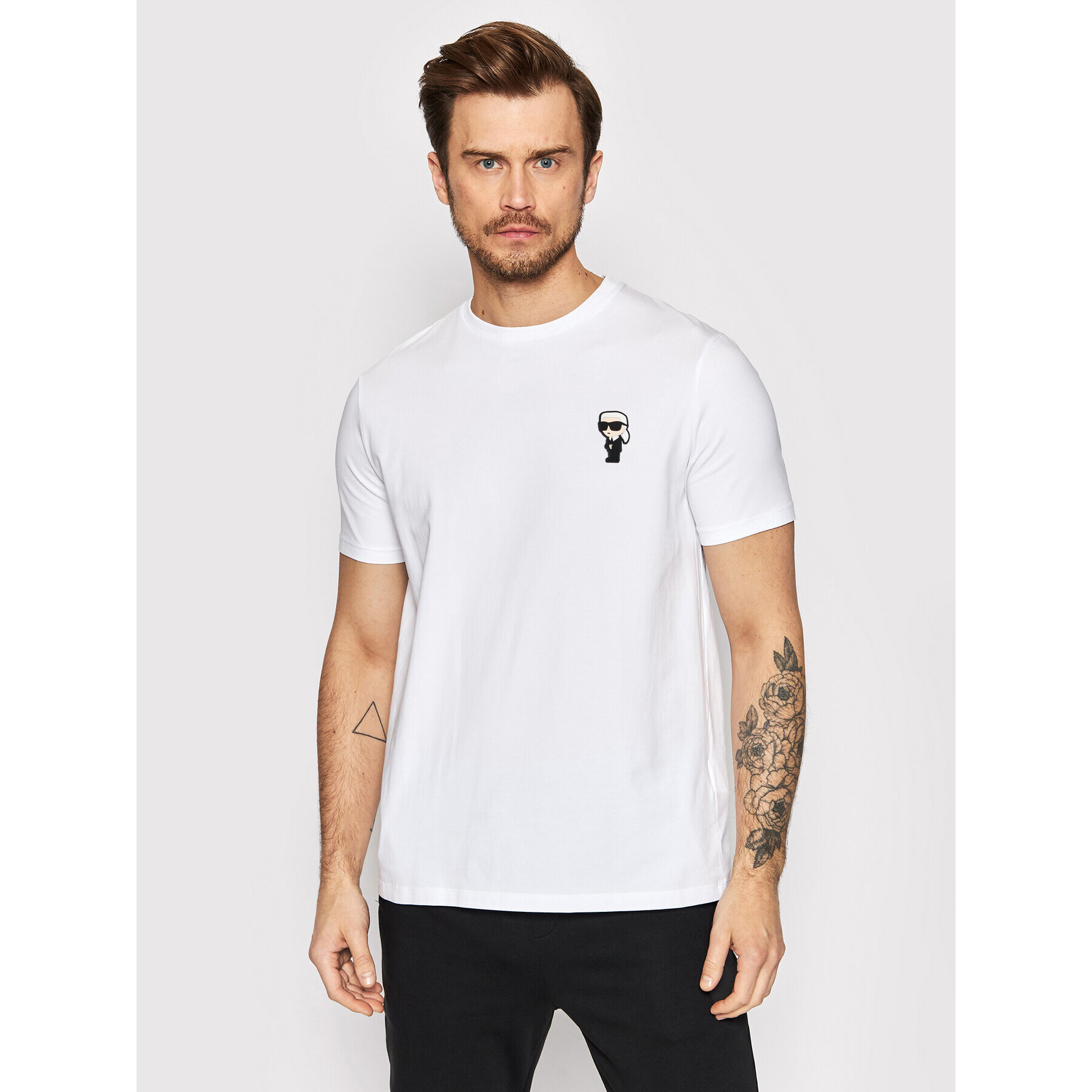 KARL LAGERFELD T-Shirt Crewneck 755027 500221 Bílá Regular Fit - Pepit.cz