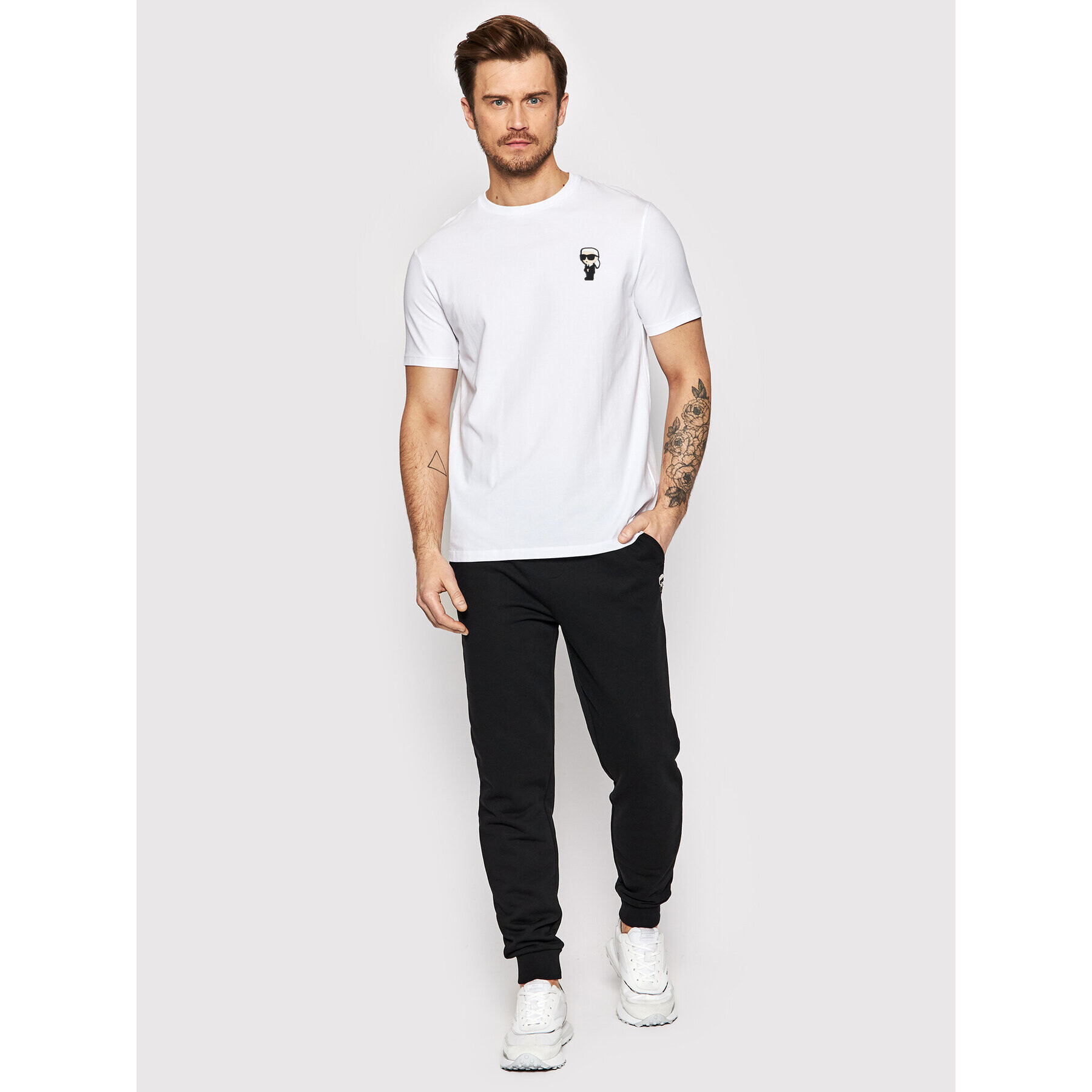 KARL LAGERFELD T-Shirt Crewneck 755027 500221 Bílá Regular Fit - Pepit.cz