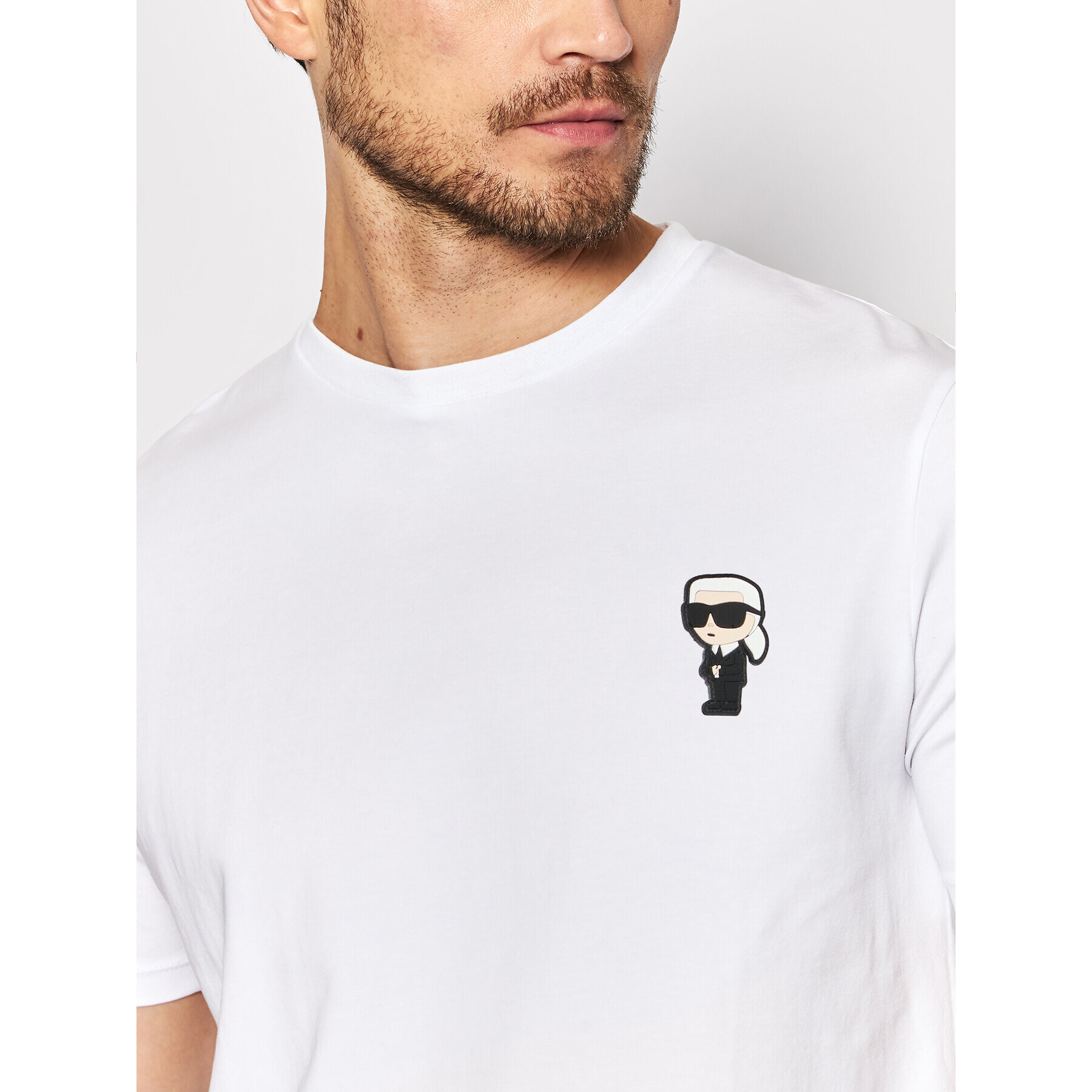 KARL LAGERFELD T-Shirt Crewneck 755027 500221 Bílá Regular Fit - Pepit.cz