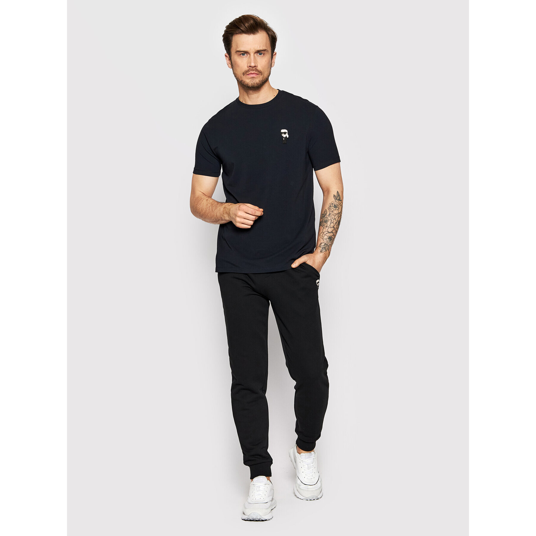 KARL LAGERFELD T-Shirt Crewneck 755027 500221 Tmavomodrá Regular Fit - Pepit.cz