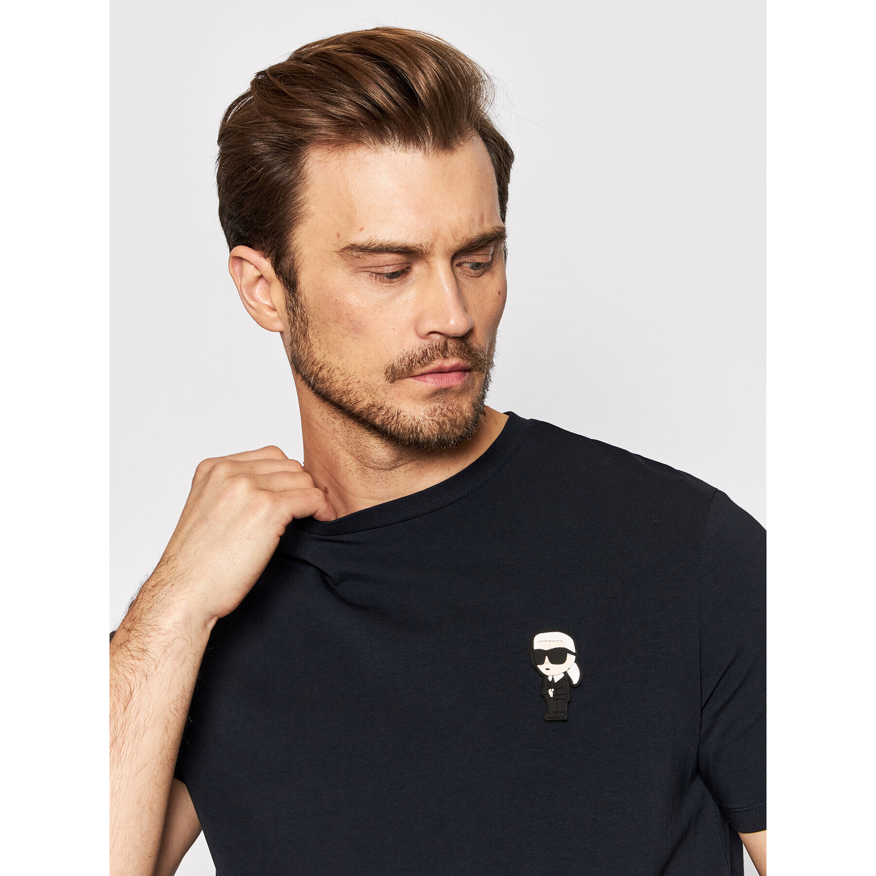 KARL LAGERFELD T-Shirt Crewneck 755027 500221 Tmavomodrá Regular Fit - Pepit.cz