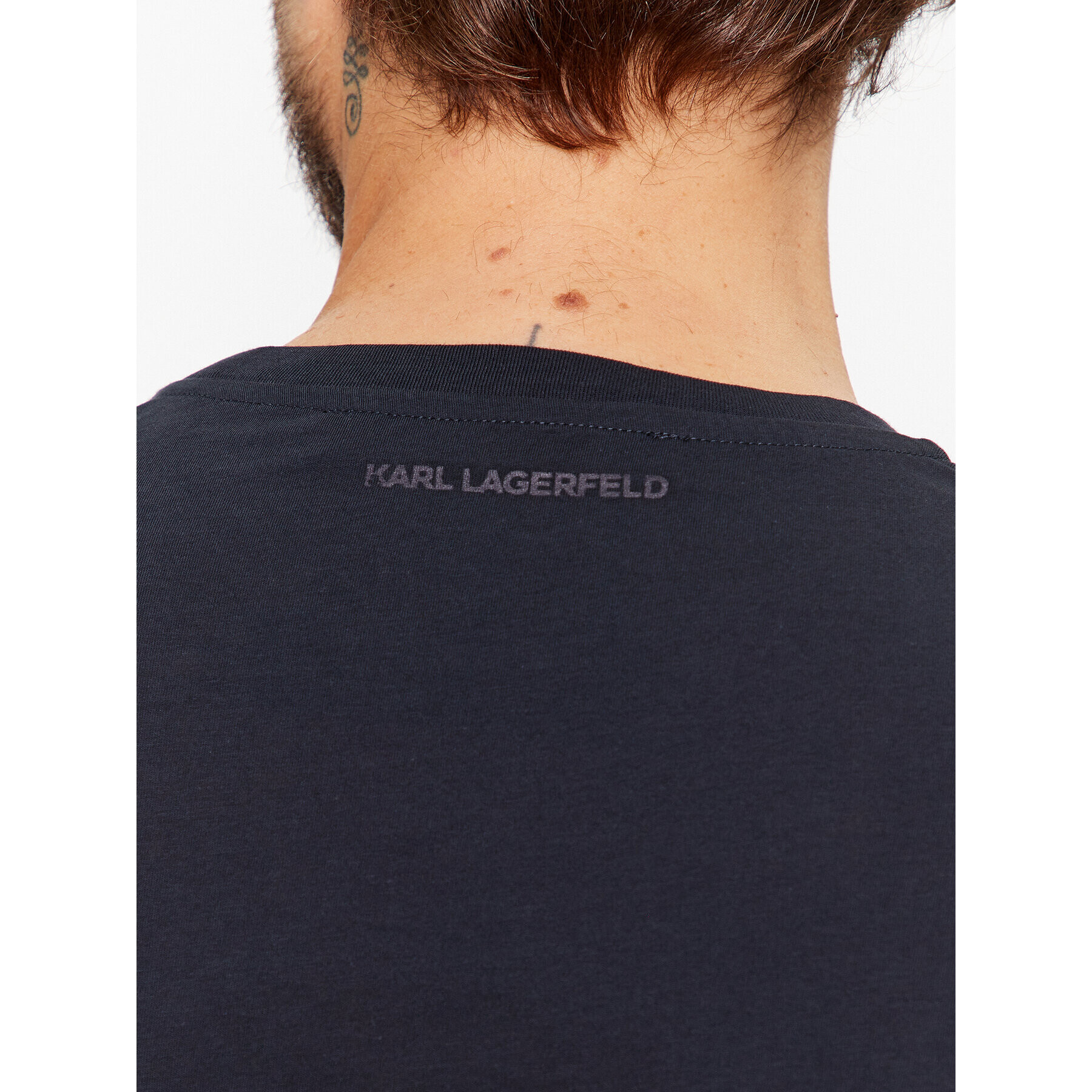 KARL LAGERFELD T-Shirt Crewneck 755071 500251 Tmavomodrá Regular Fit - Pepit.cz