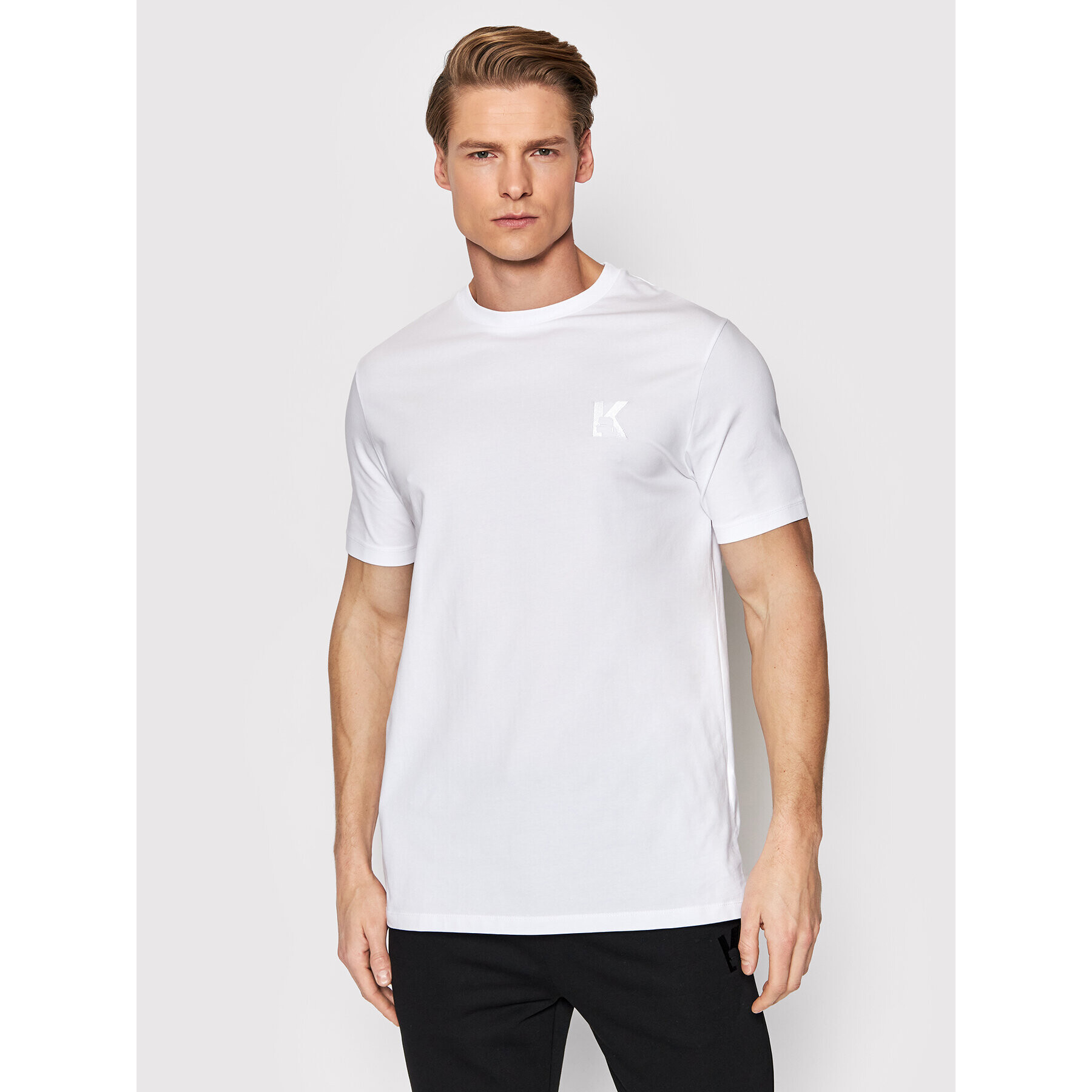 KARL LAGERFELD T-Shirt Crewneck 755890 500221 Bílá Regular Fit - Pepit.cz