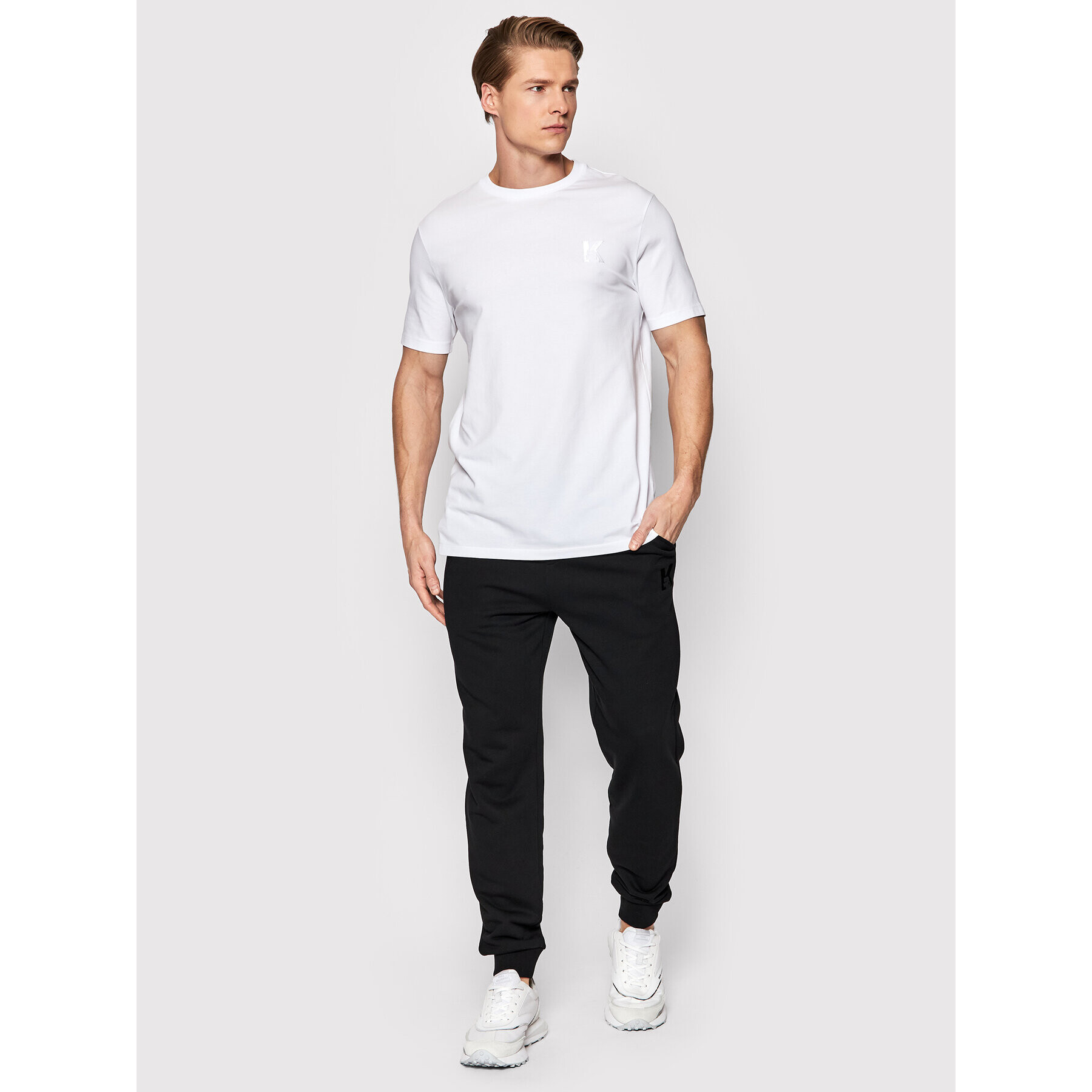 KARL LAGERFELD T-Shirt Crewneck 755890 500221 Bílá Regular Fit - Pepit.cz