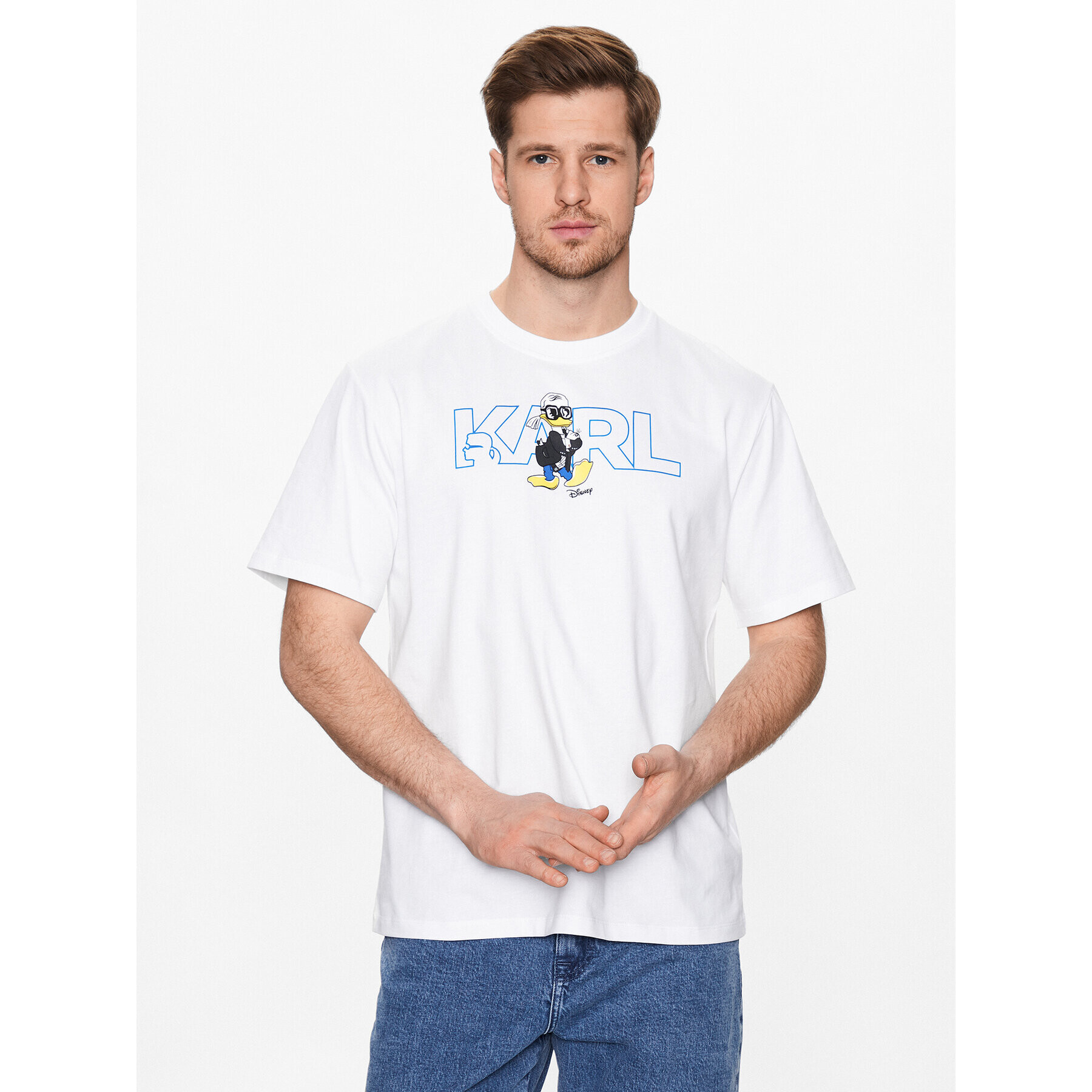 KARL LAGERFELD T-Shirt DISNEY Logo 755097 532270 Bílá Regular Fit - Pepit.cz