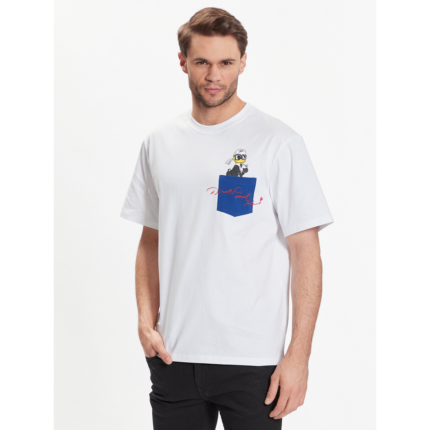 KARL LAGERFELD T-Shirt DISNEY Pocket Logo 755098 532270 Bílá Regular Fit - Pepit.cz