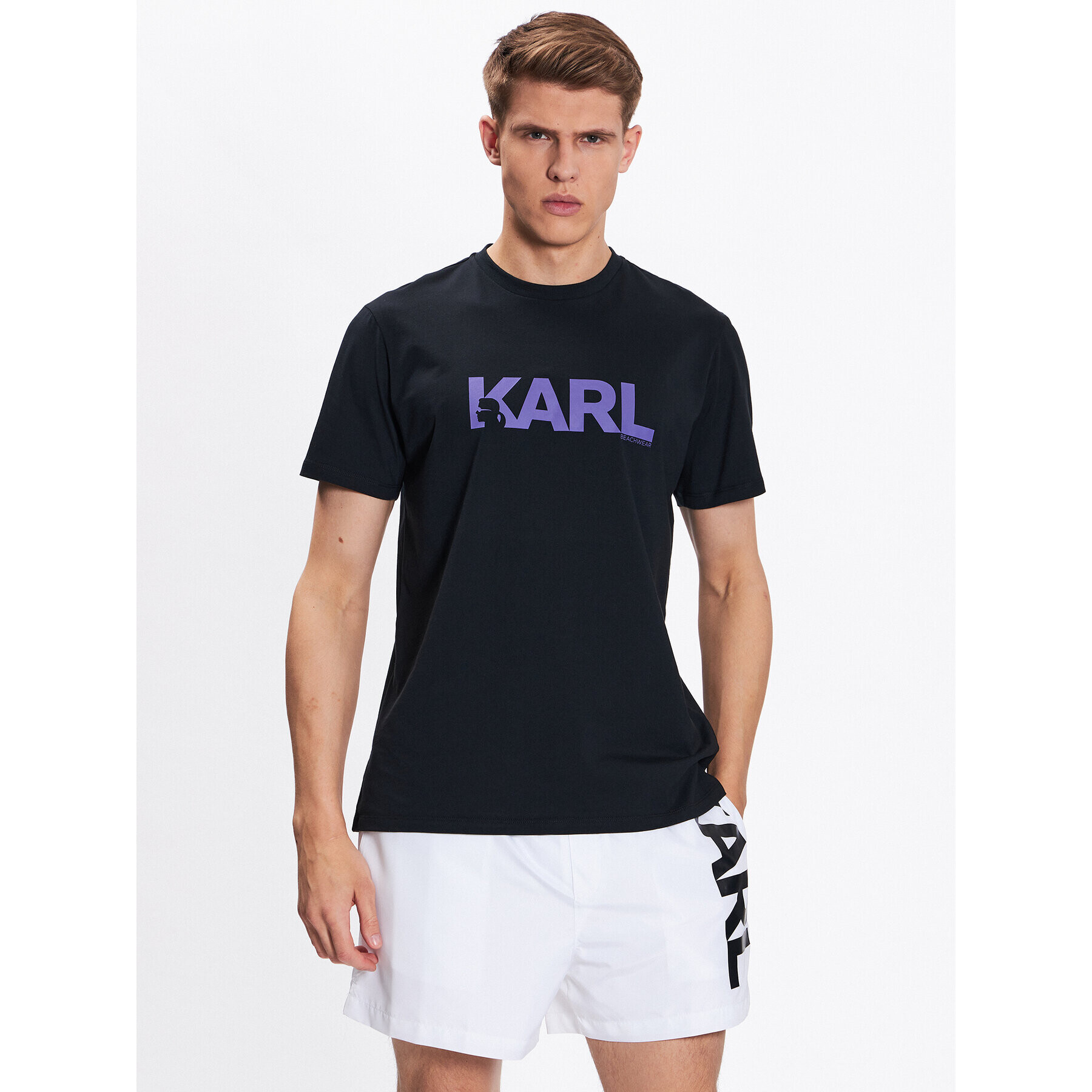 KARL LAGERFELD T-Shirt Logo 230M2211 Černá Regular Fit - Pepit.cz