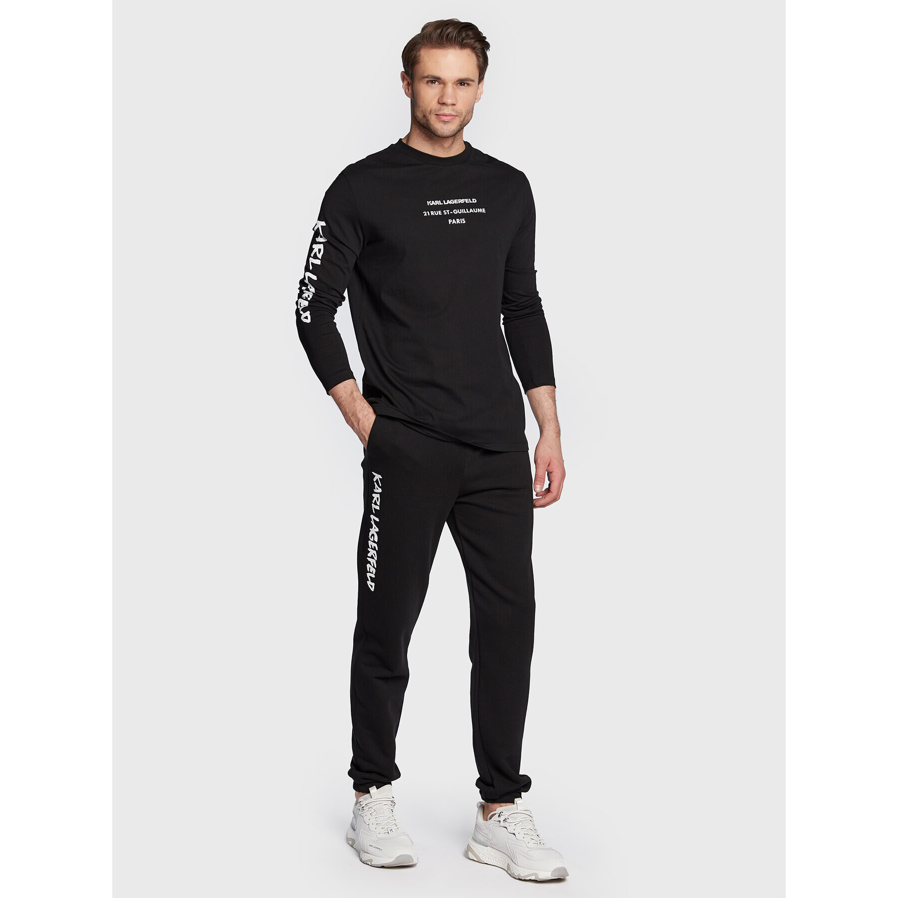 KARL LAGERFELD Teplákové kalhoty 705021 524910 Černá Regular Fit - Pepit.cz