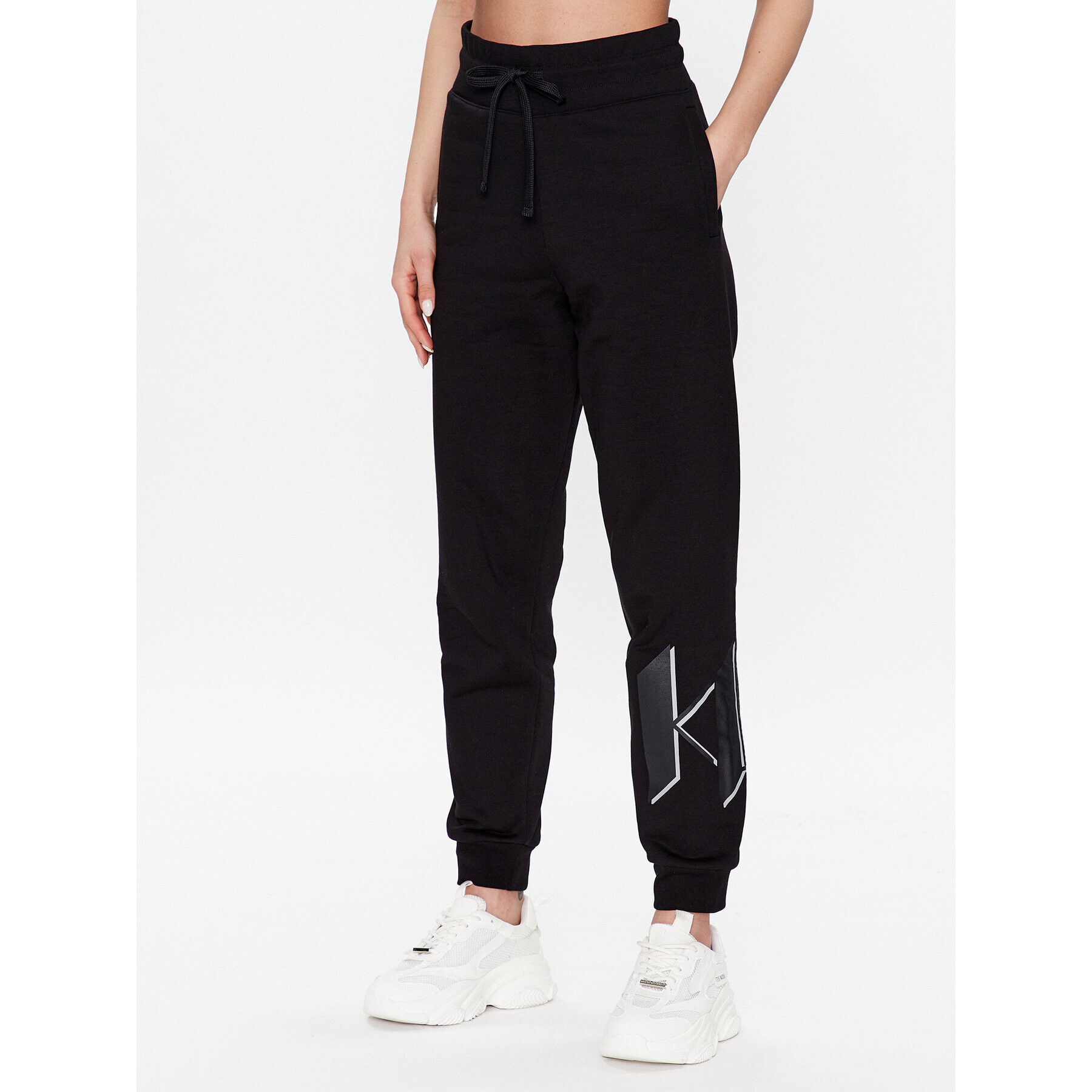 KARL LAGERFELD Teplákové kalhoty Unisex 225W2180 Černá Regular Fit - Pepit.cz