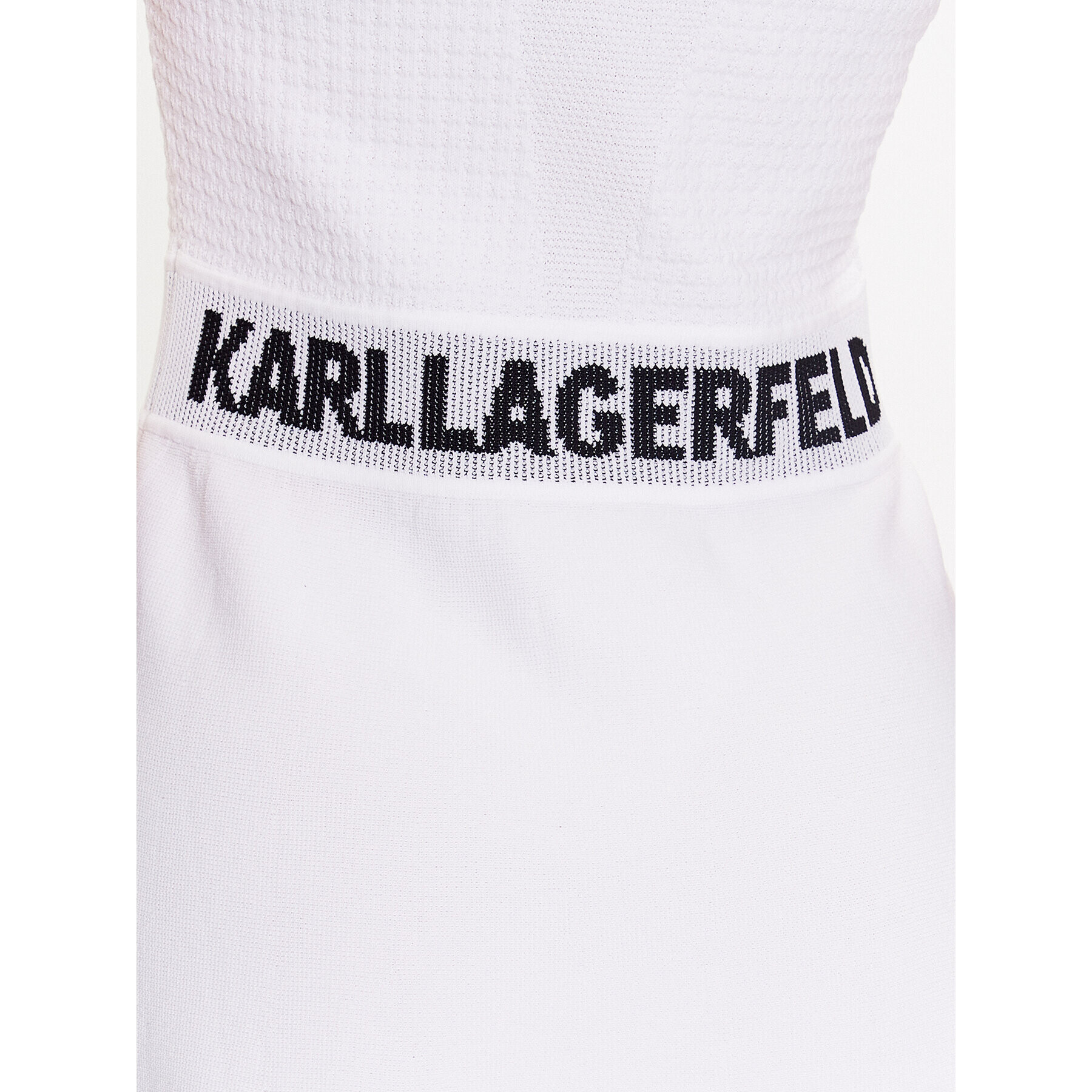 KARL LAGERFELD Úpletové šaty 231W1359 Bílá Regular Fit - Pepit.cz