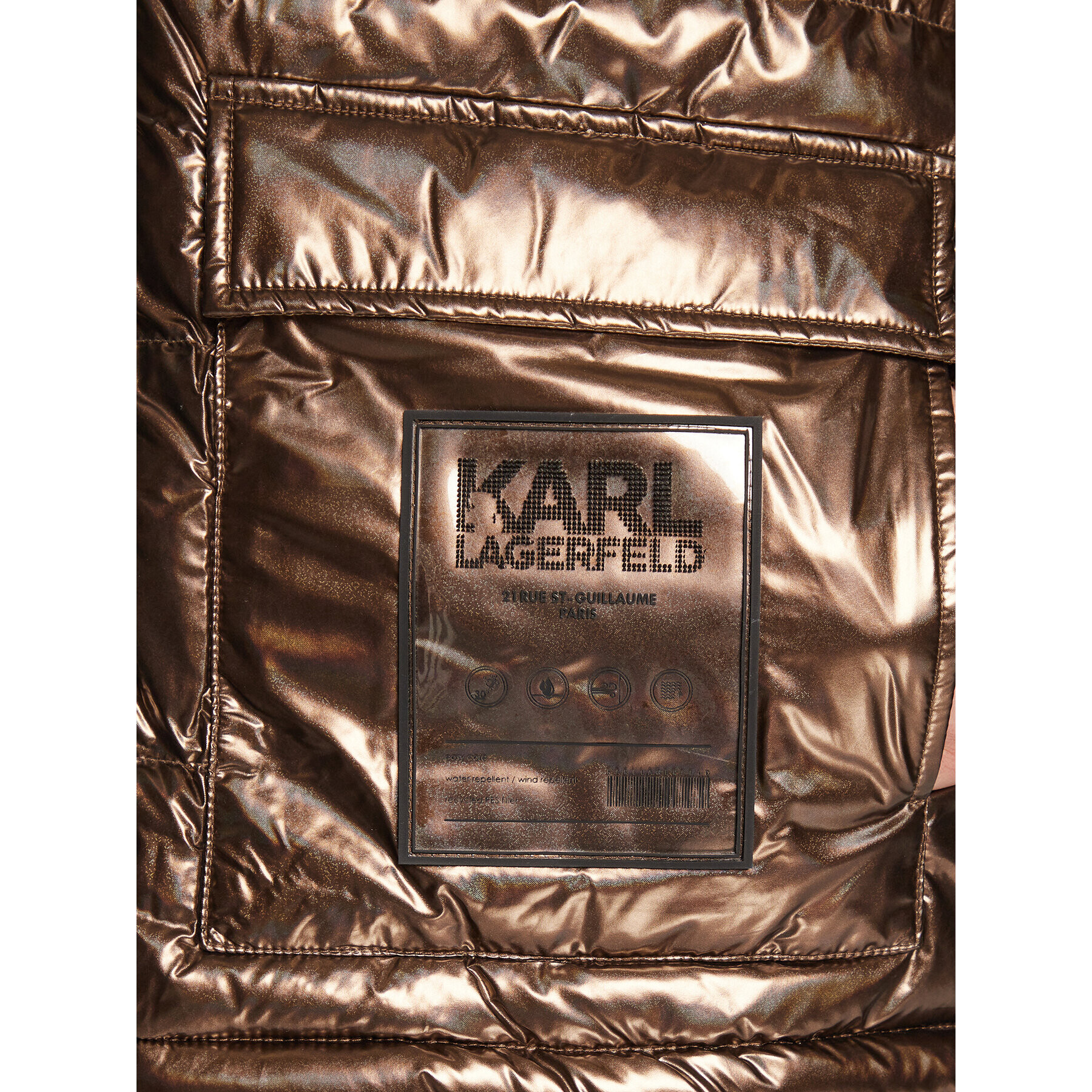 KARL LAGERFELD Vatovaná bunda 505005 524514 Hnědá Regular Fit - Pepit.cz