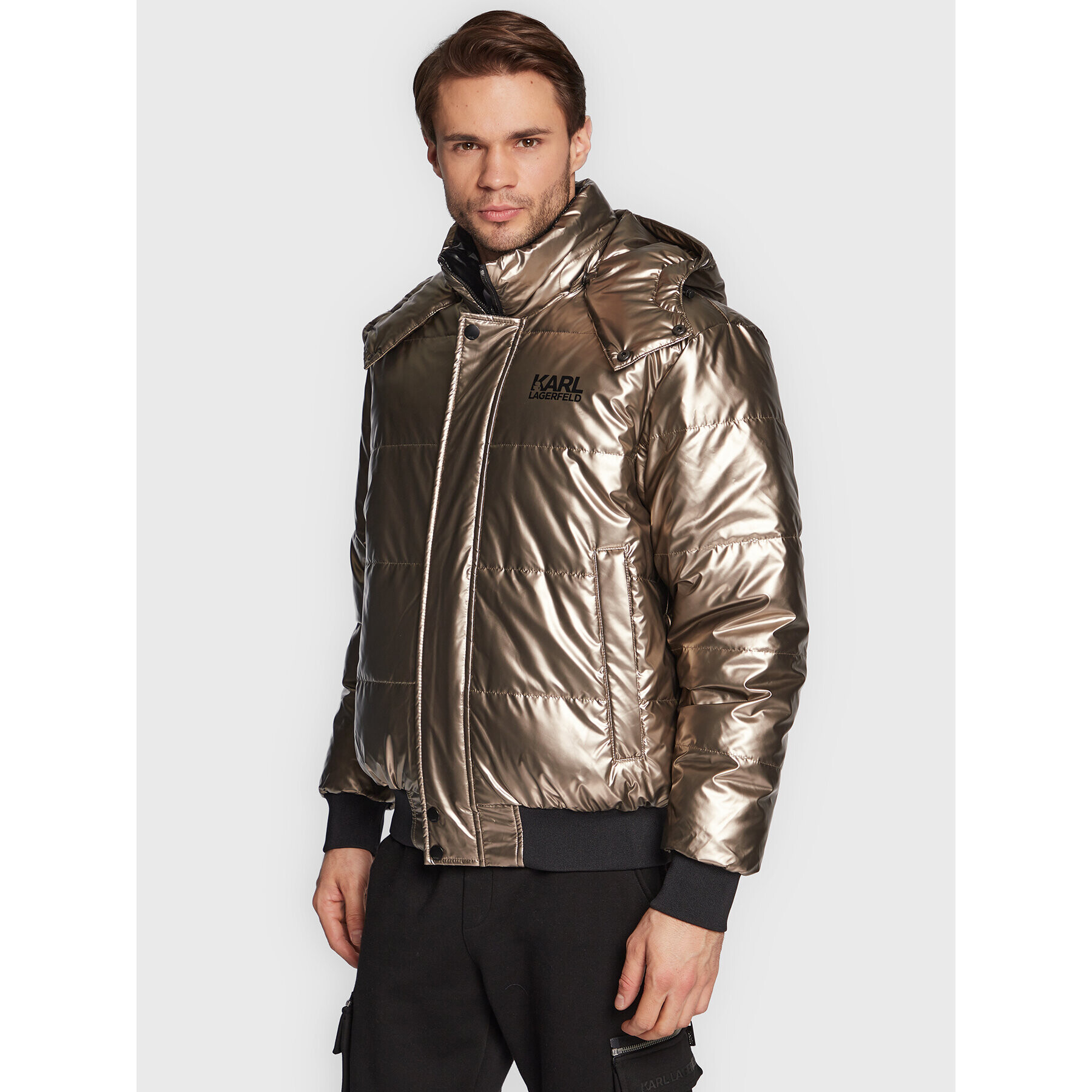 KARL LAGERFELD Vatovaná bunda Blouson 505003 524505 Zlatá Regular Fit - Pepit.cz