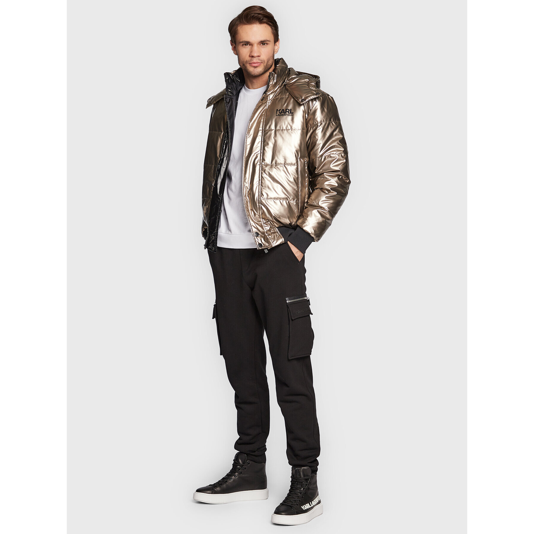 KARL LAGERFELD Vatovaná bunda Blouson 505003 524505 Zlatá Regular Fit - Pepit.cz