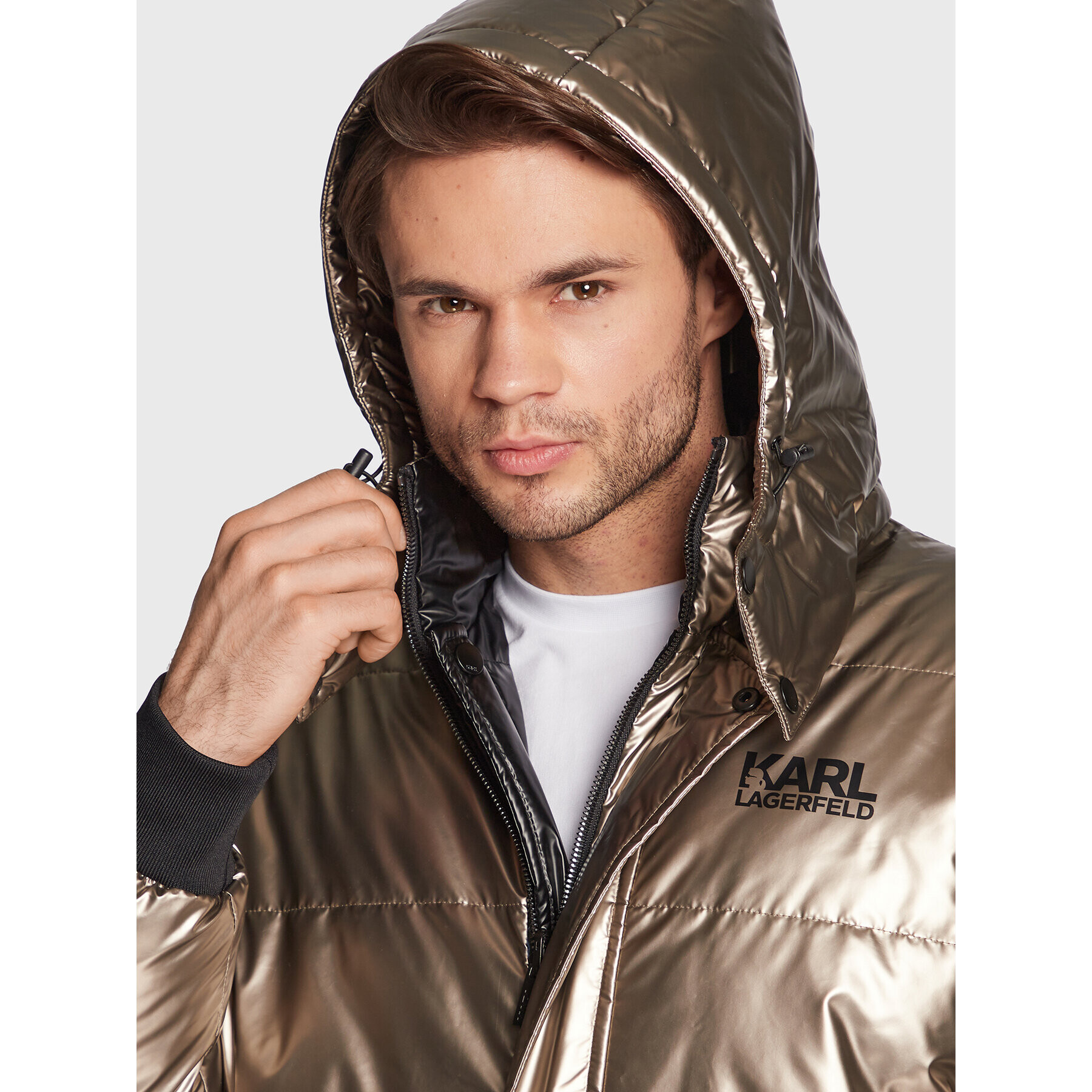 KARL LAGERFELD Vatovaná bunda Blouson 505003 524505 Zlatá Regular Fit - Pepit.cz