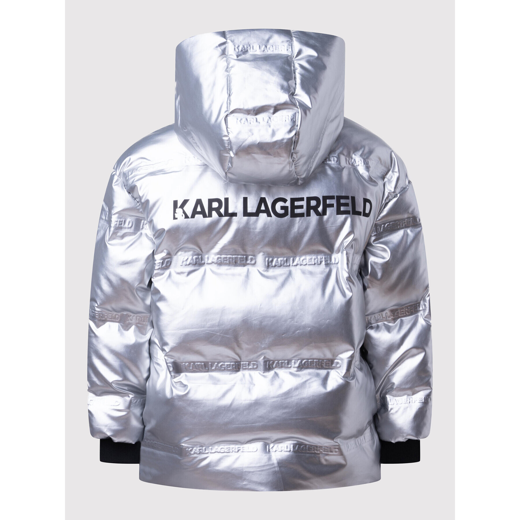 KARL LAGERFELD Vatovaná bunda Z16140 D Stříbrná Regular Fit - Pepit.cz