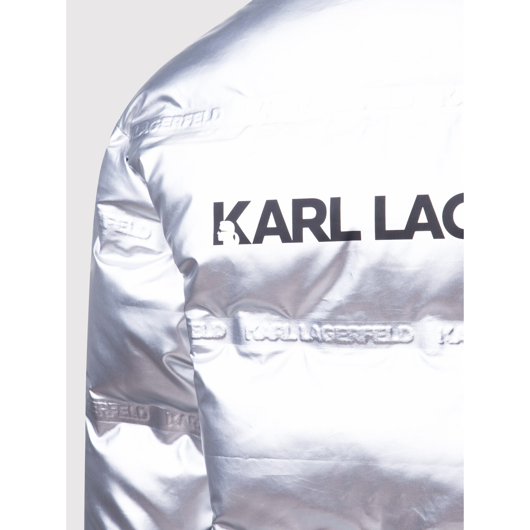 KARL LAGERFELD Vatovaná bunda Z16140 D Stříbrná Regular Fit - Pepit.cz