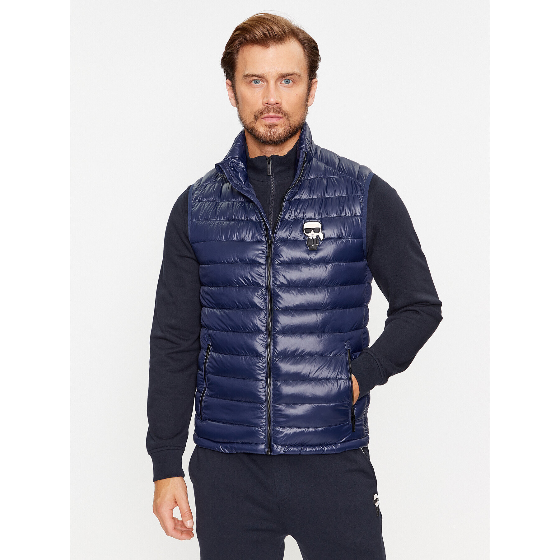 KARL LAGERFELD Vesta Vest 505023 Tmavomodrá Regular Fit - Pepit.cz