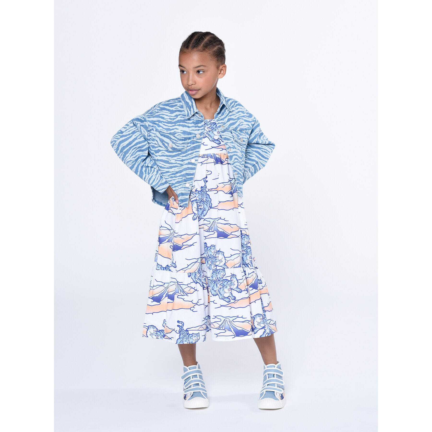 Kenzo Kids Jeansová bunda K15638 S Modrá Regular Fit - Pepit.cz