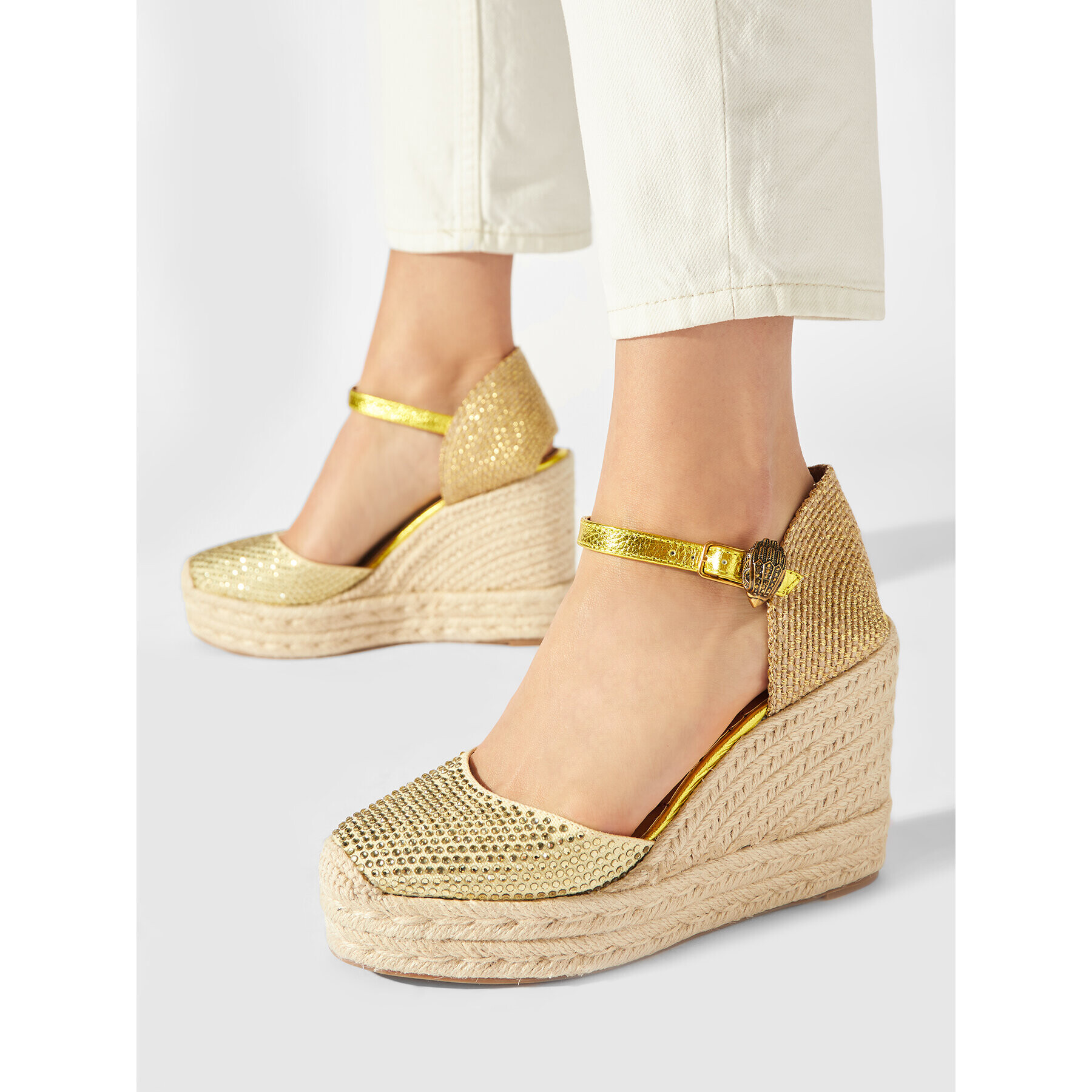 Kurt Geiger Espadrilky Mandy Espadrille Wedge 9798993609 Žlutá - Pepit.cz