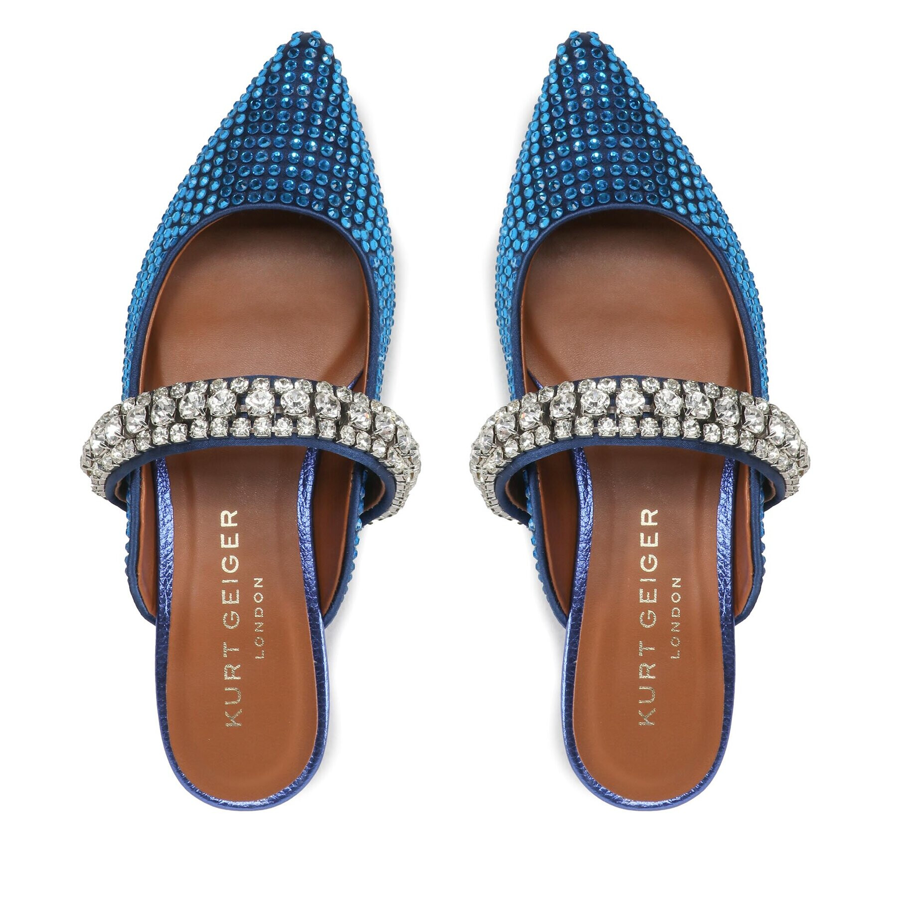 Kurt Geiger Nazouváky Princely Crystals 9563081609 Modrá - Pepit.cz