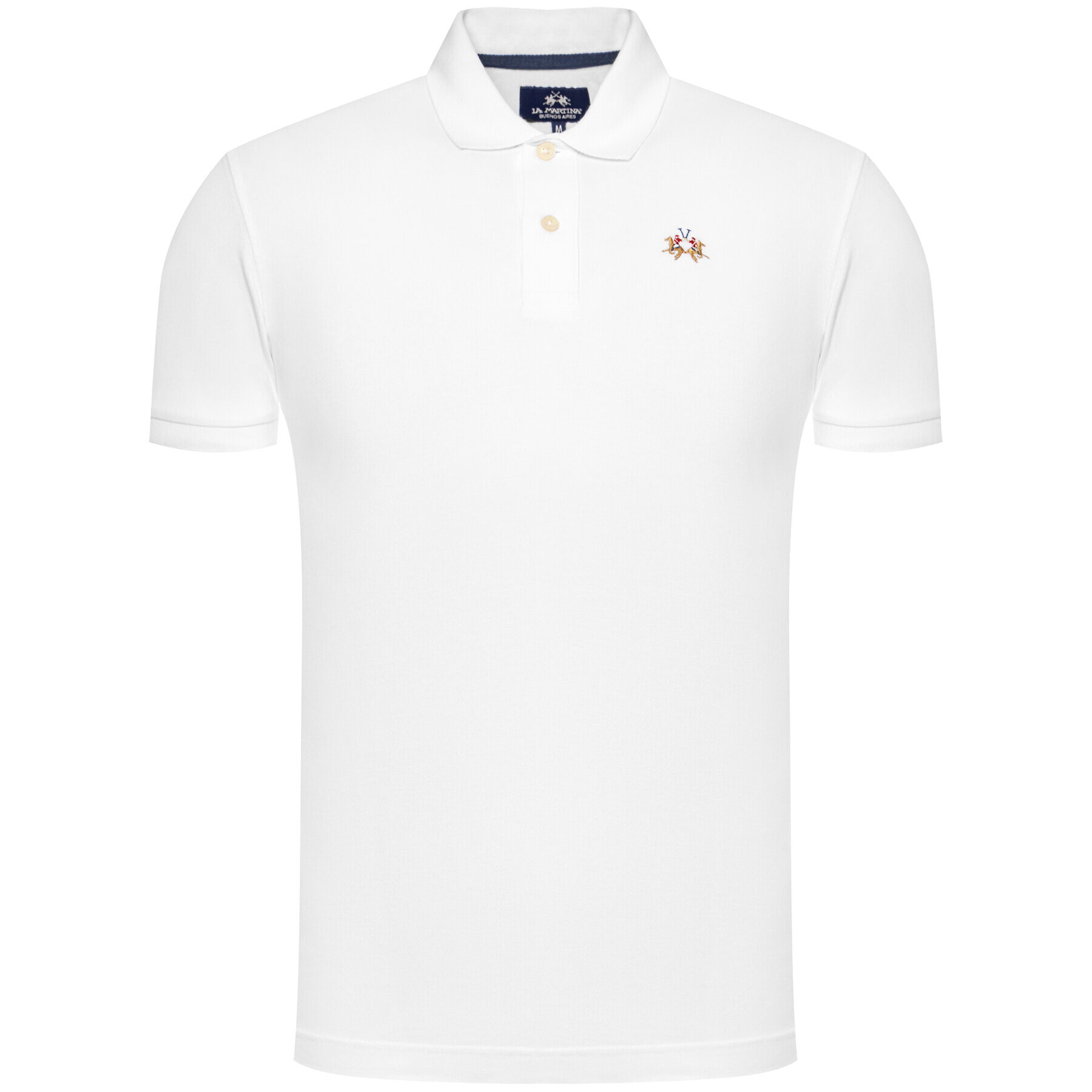 La Martina Polokošile CCMP02 PK001 Bílá Slim Fit - Pepit.cz