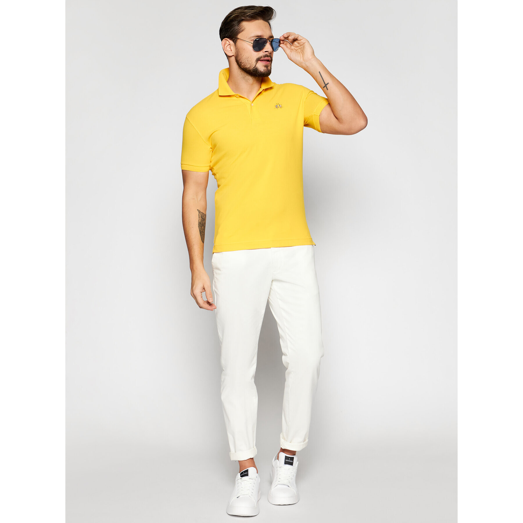 La Martina Polokošile CCMP02 PK001 Žlutá Slim Fit - Pepit.cz