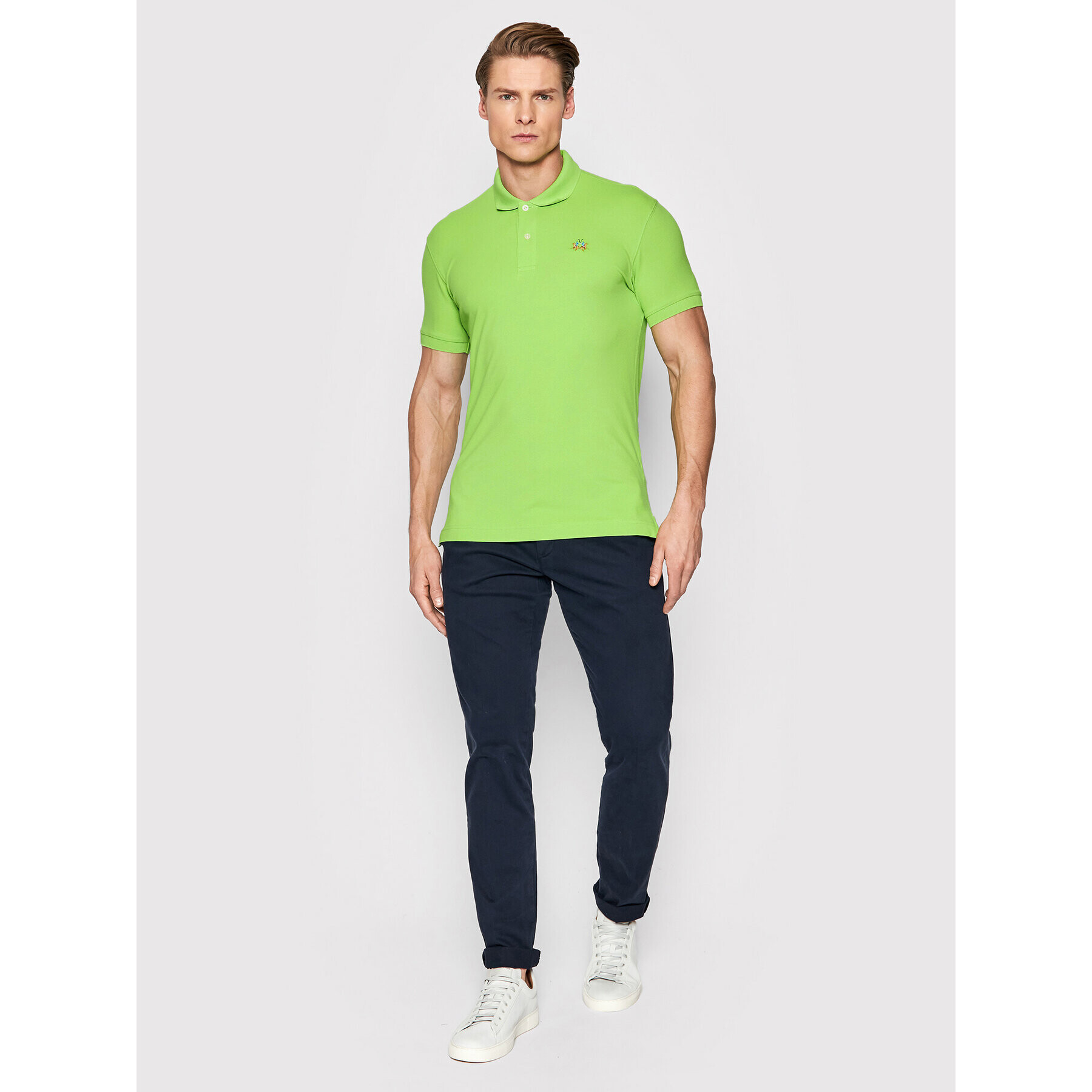 La Martina Polokošile Piquet CCMP02 PK001 Zelená Slim Fit - Pepit.cz