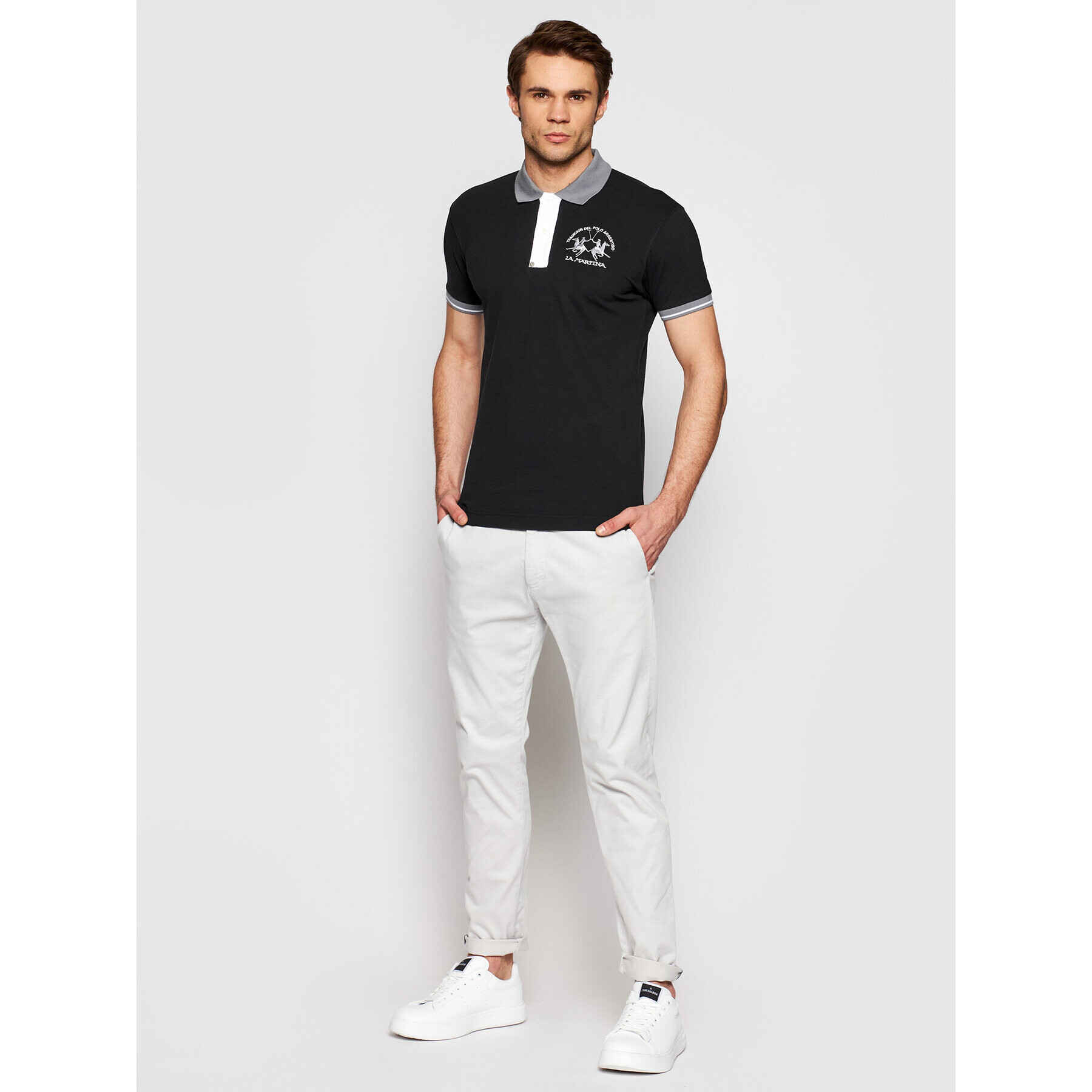 La Martina Polokošile RMP005 PK001 Černá Slim Fit - Pepit.cz