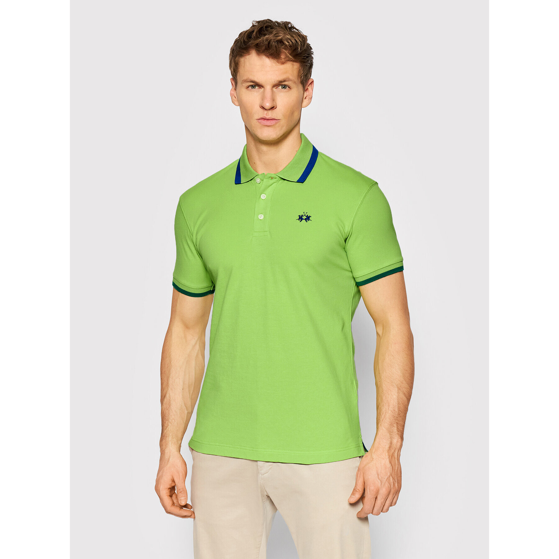 La Martina Polokošile TMP006 PK001 Zelená Slim Fit - Pepit.cz