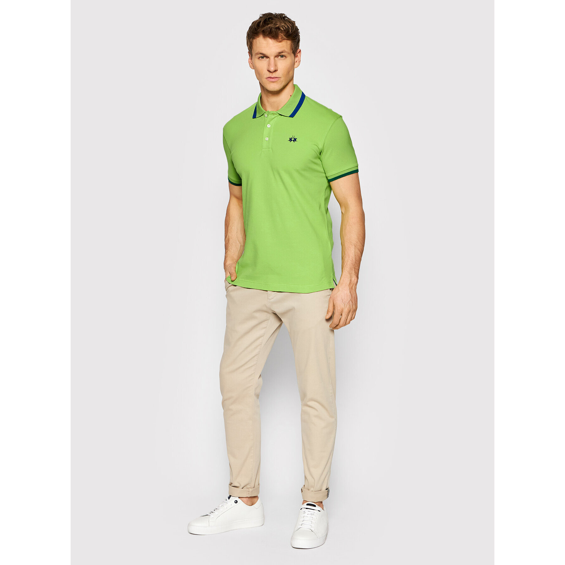 La Martina Polokošile TMP006 PK001 Zelená Slim Fit - Pepit.cz