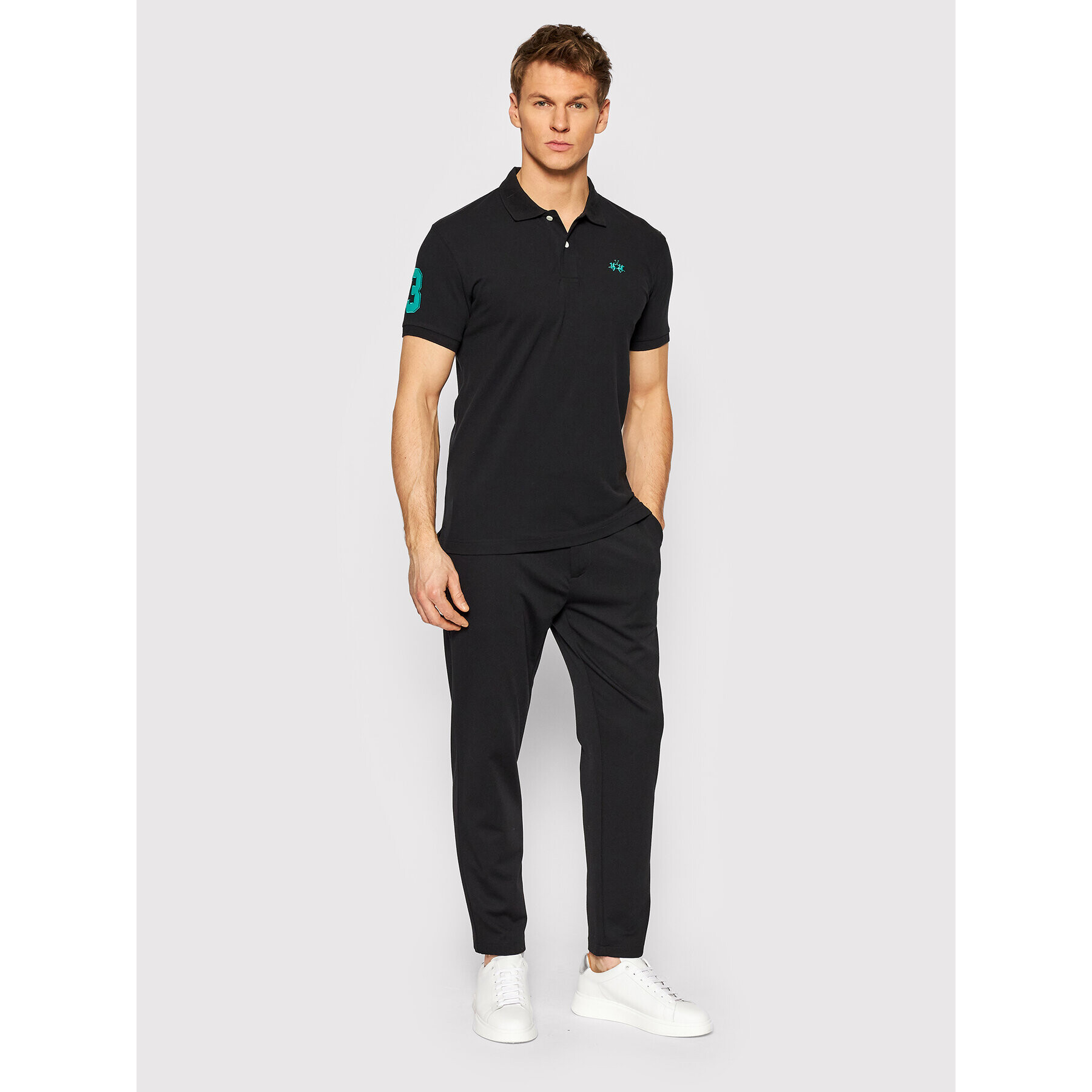 La Martina Polokošile TMP300 PK001 Černá Slim Fit - Pepit.cz