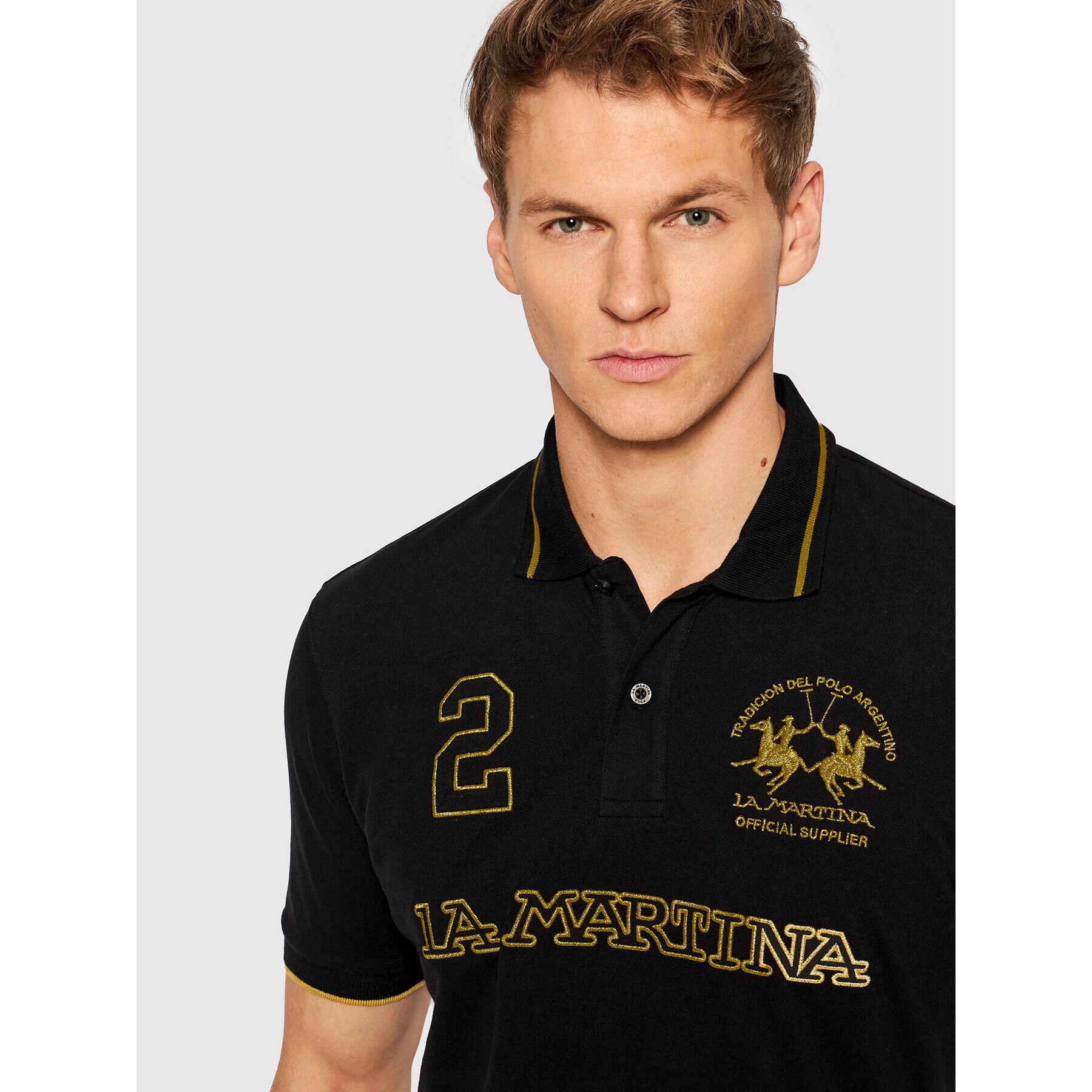 La Martina Polokošile TMP306 PK001 Černá Regular Fit - Pepit.cz