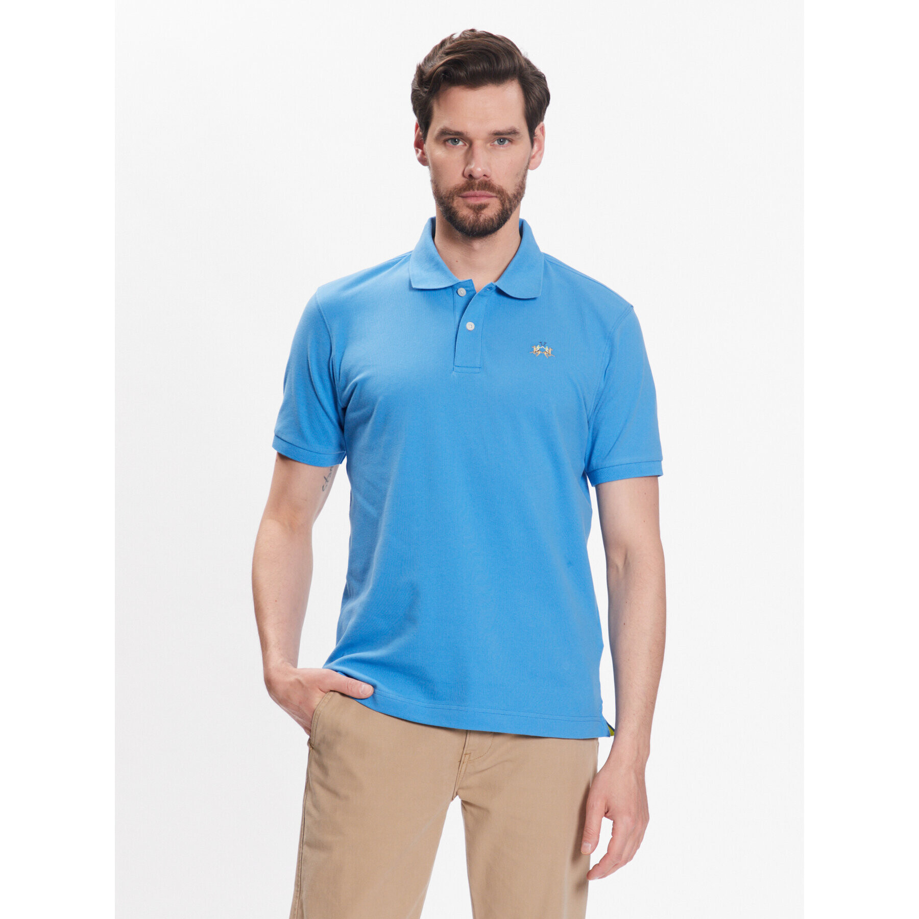 La Martina Polokošile VMP002 PK001 Modrá Slim Fit - Pepit.cz