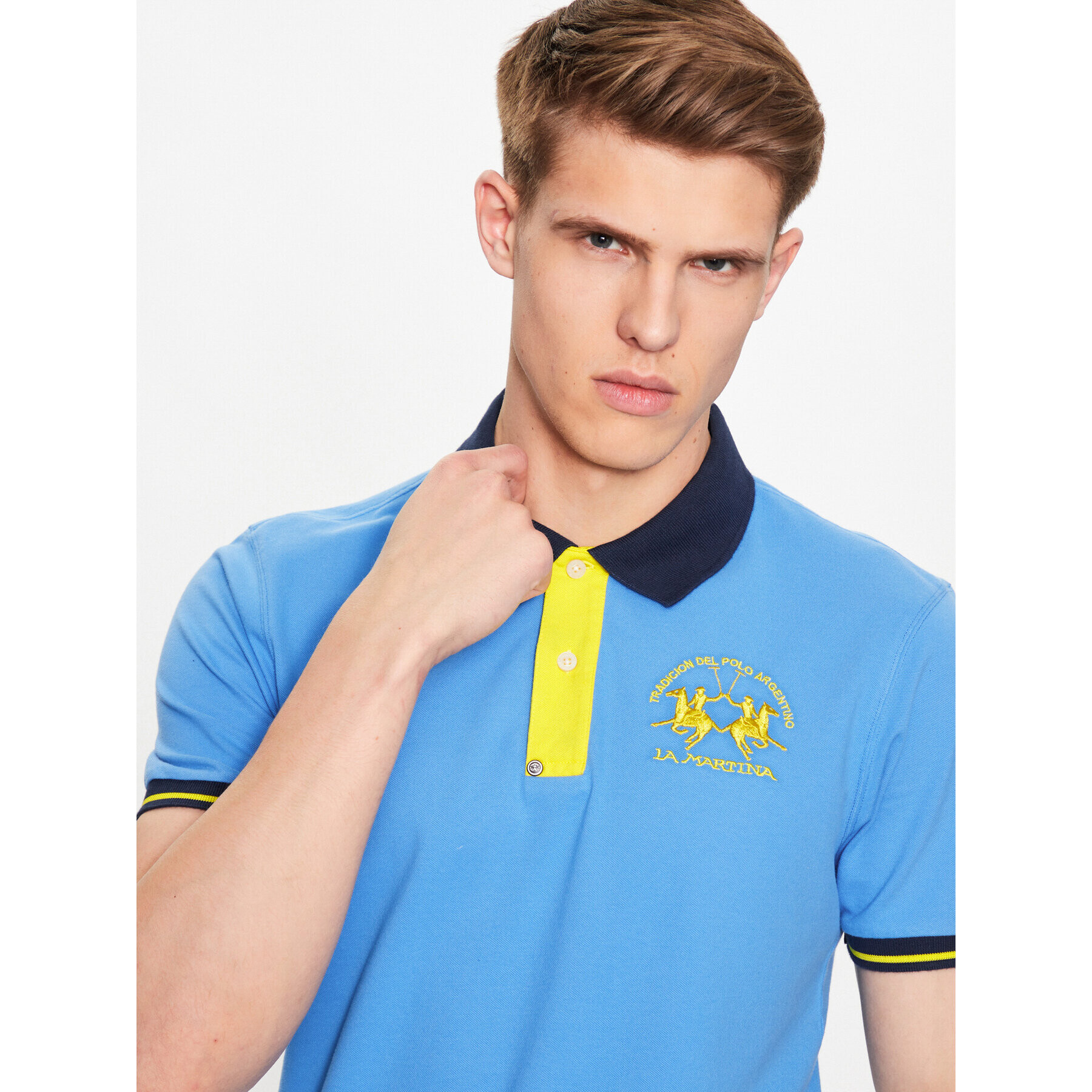 La Martina Polokošile VMP005 PK001 Modrá Slim Fit - Pepit.cz