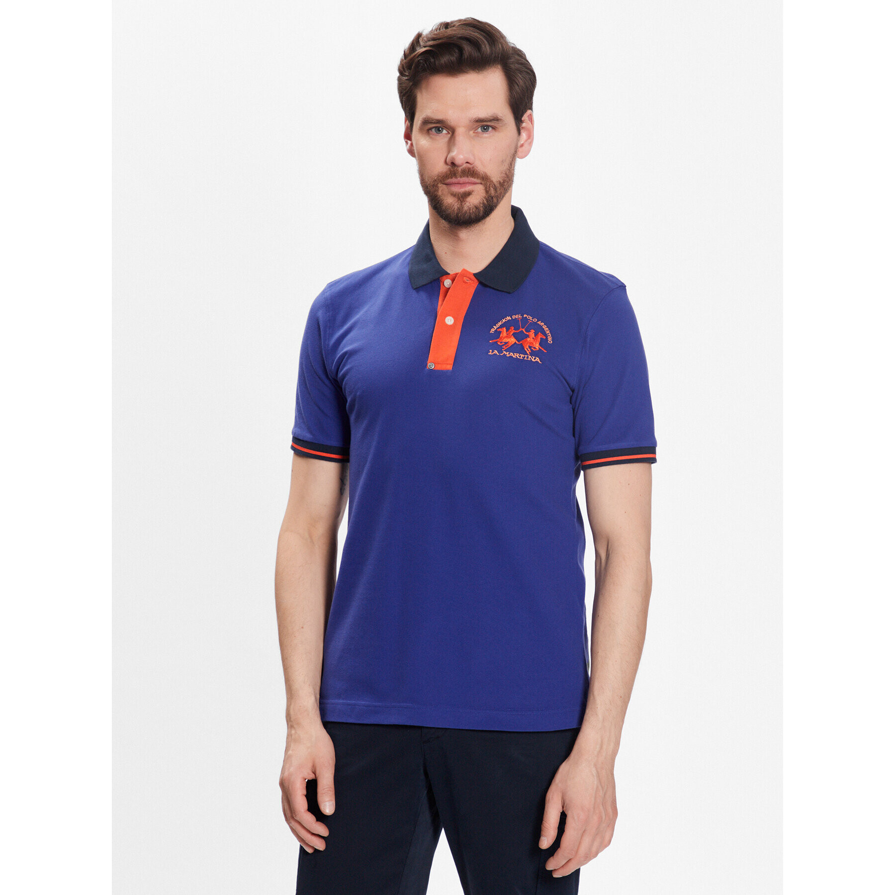 La Martina Polokošile VMP005 PK001 Modrá Slim Fit - Pepit.cz