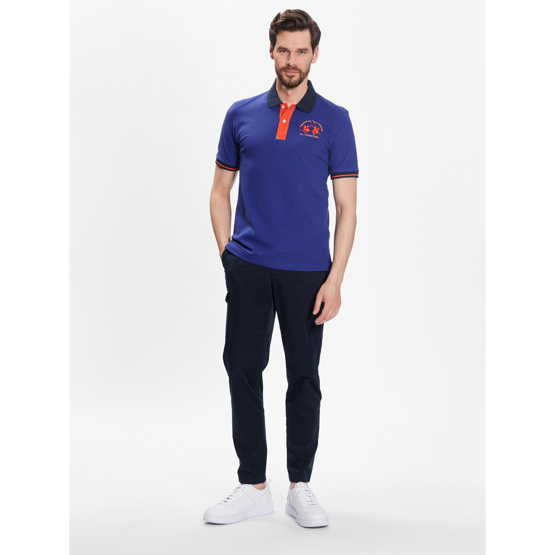 La Martina Polokošile VMP005 PK001 Modrá Slim Fit - Pepit.cz