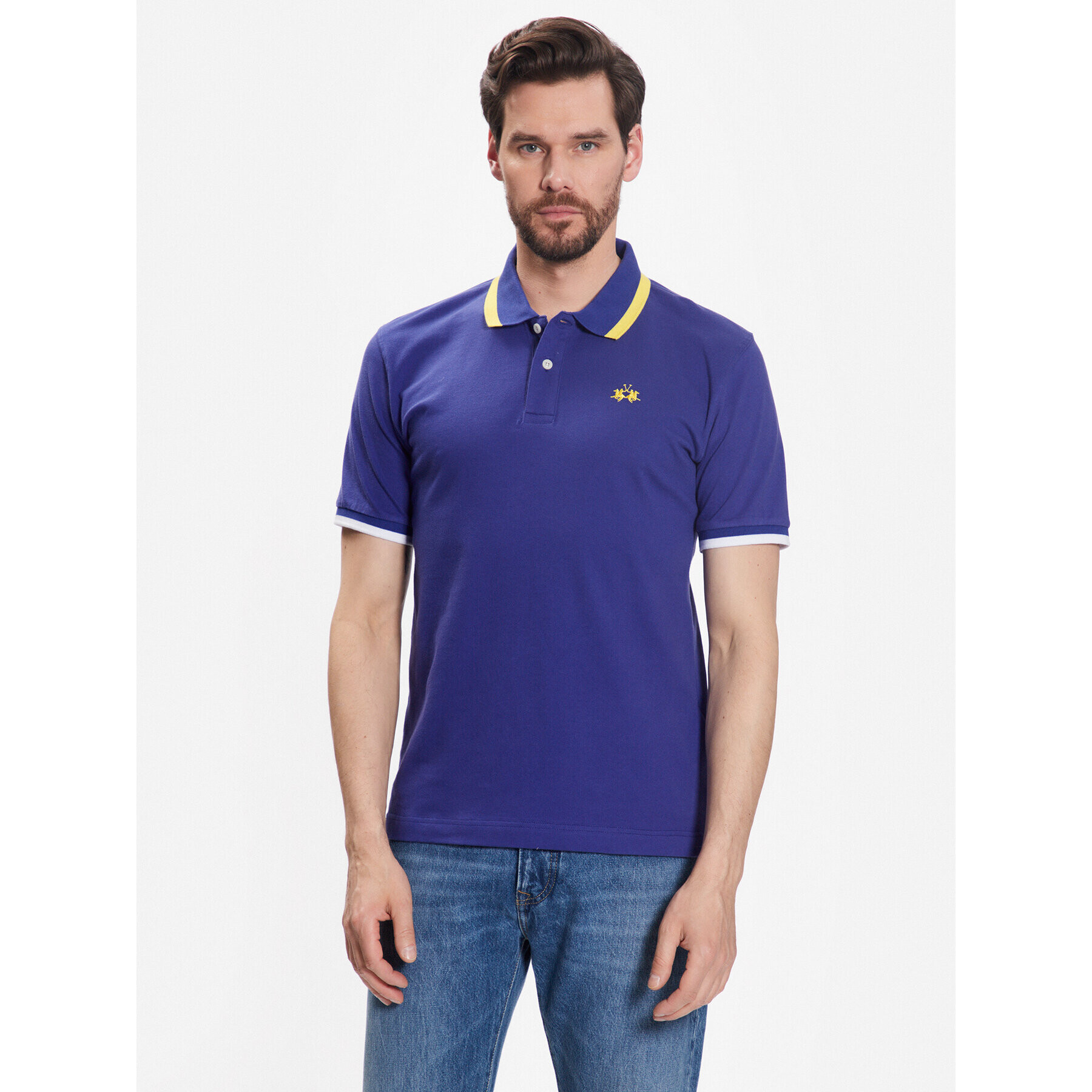 La Martina Polokošile VMP006 PK001 Modrá Slim Fit - Pepit.cz