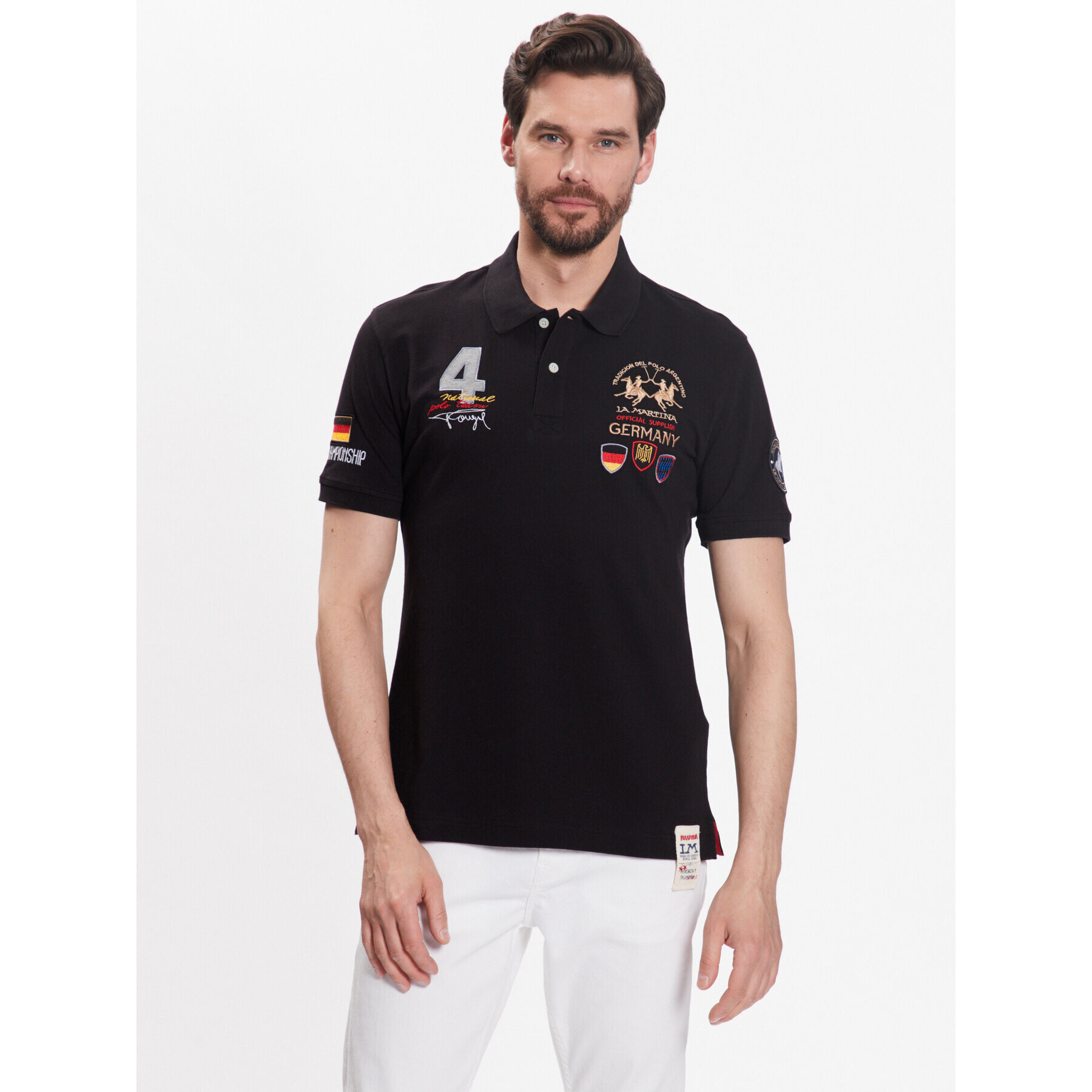 La Martina Polokošile VMP320 PK001 Černá Regular Fit - Pepit.cz