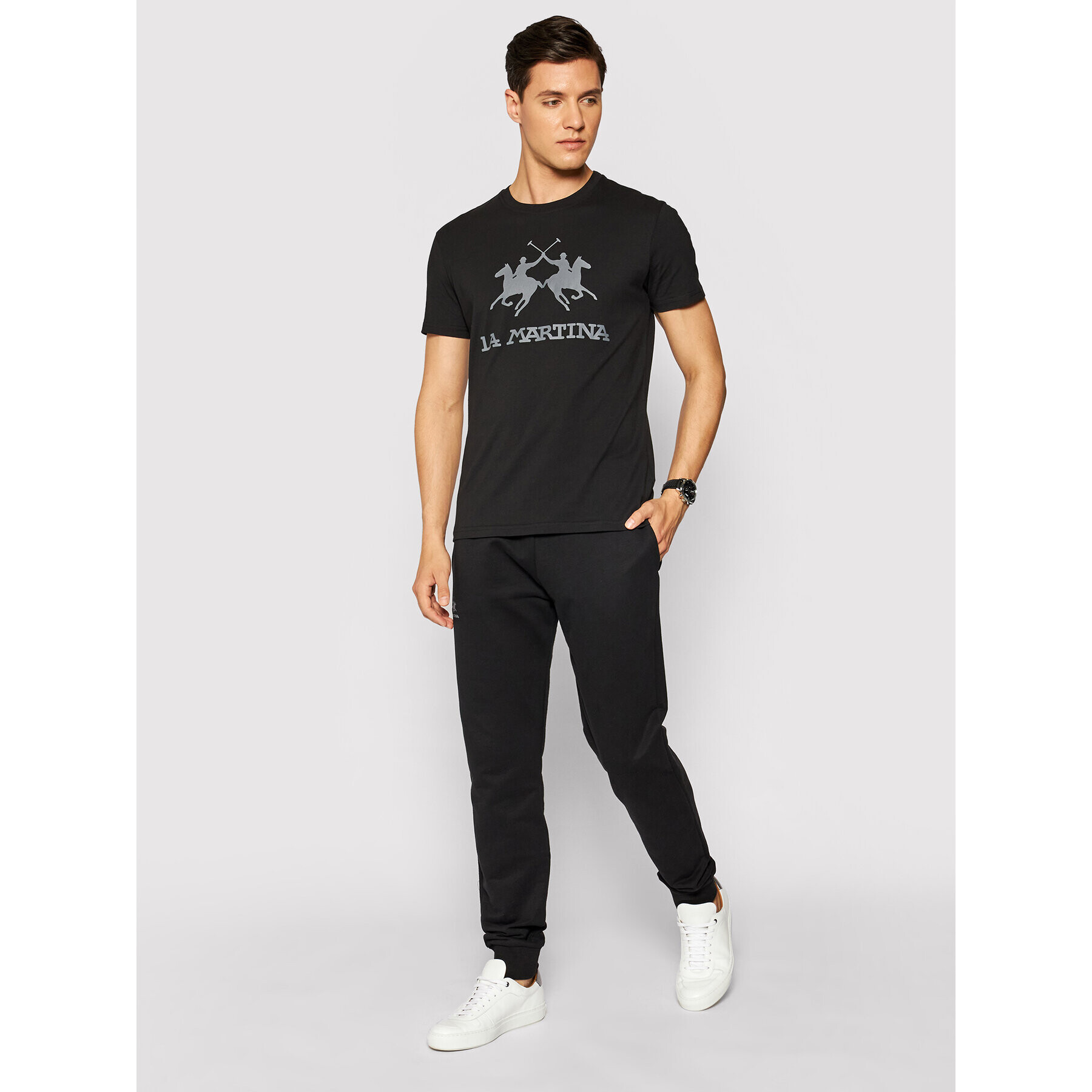 La Martina T-Shirt CCMR01 JS206 Černá Regular Fit - Pepit.cz