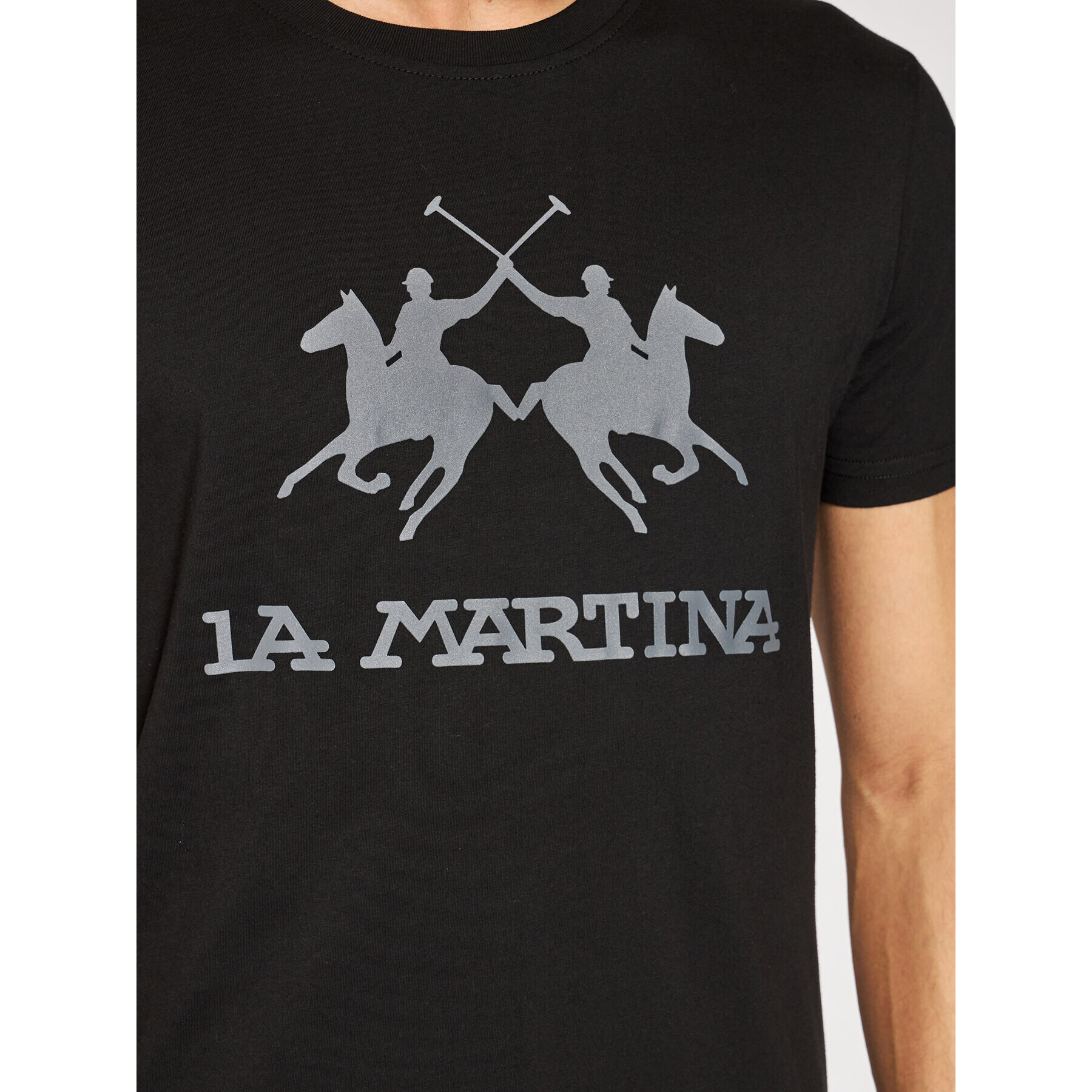 La Martina T-Shirt CCMR01 JS206 Černá Regular Fit - Pepit.cz