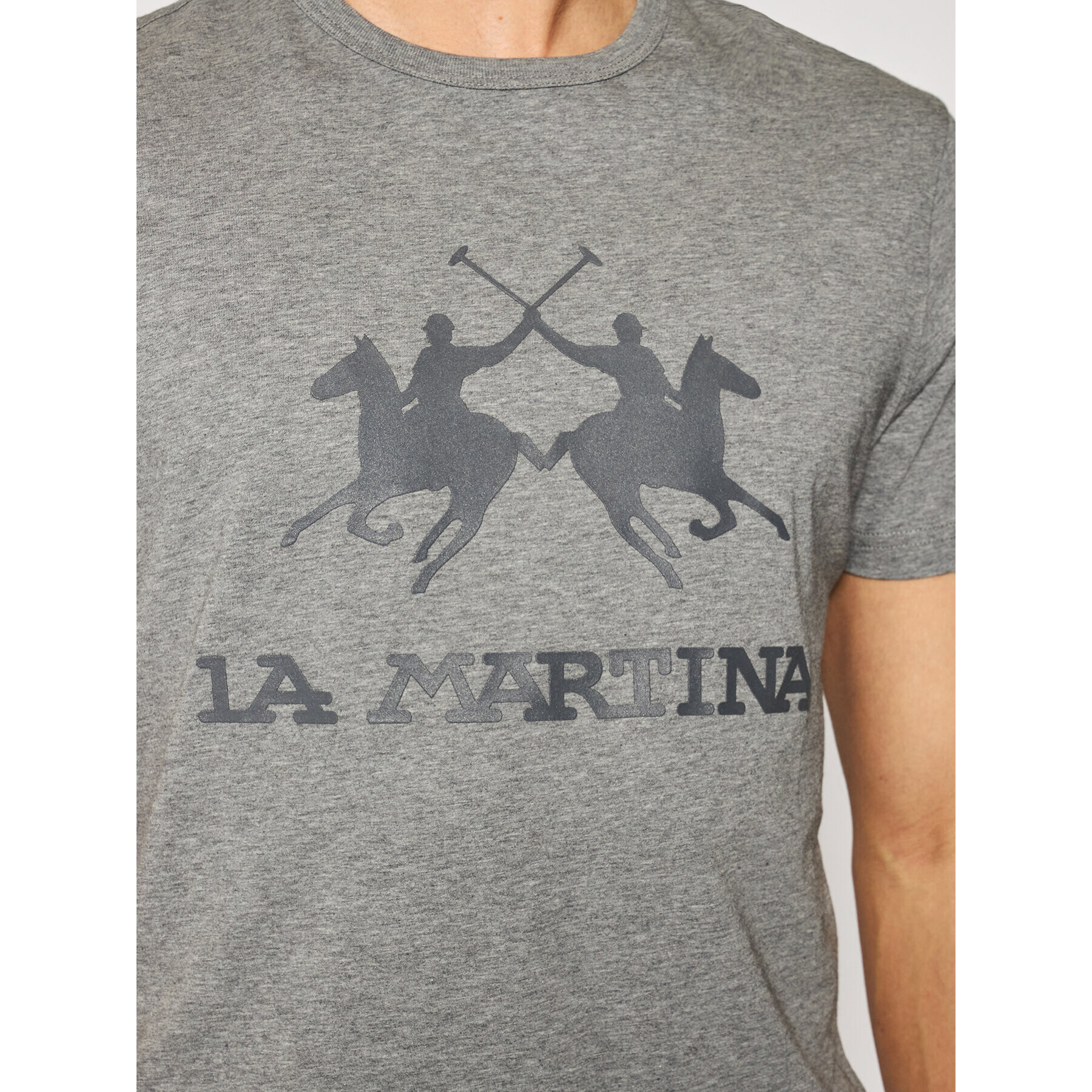 La Martina T-Shirt CCMR01 JS206 Šedá Regular Fit - Pepit.cz