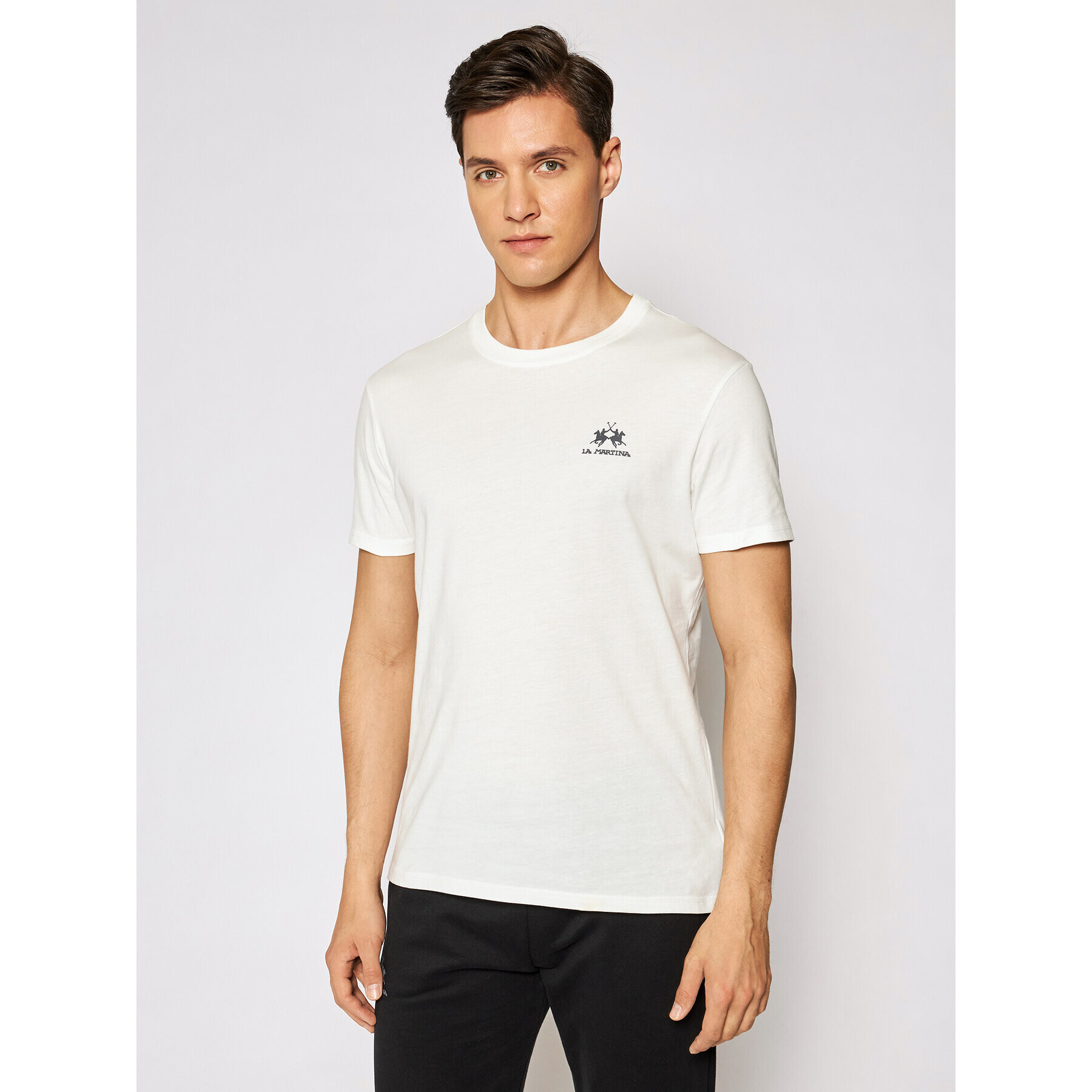 La Martina T-Shirt Jersey CCMR02 JS206 Bílá Regular Fit - Pepit.cz